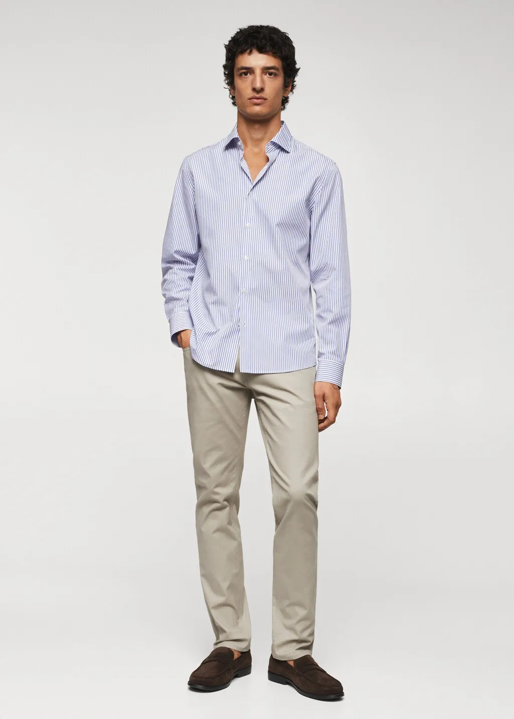 Camicia slim fit cotone righe