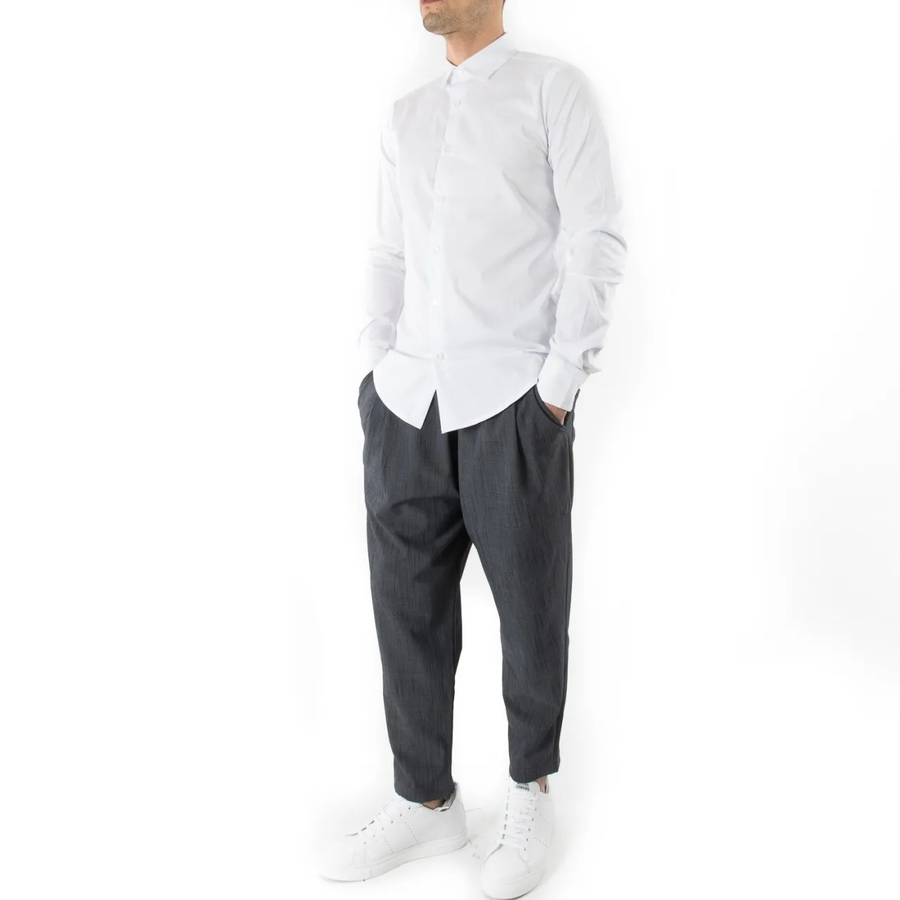 Camicia slim fit uomo bianca