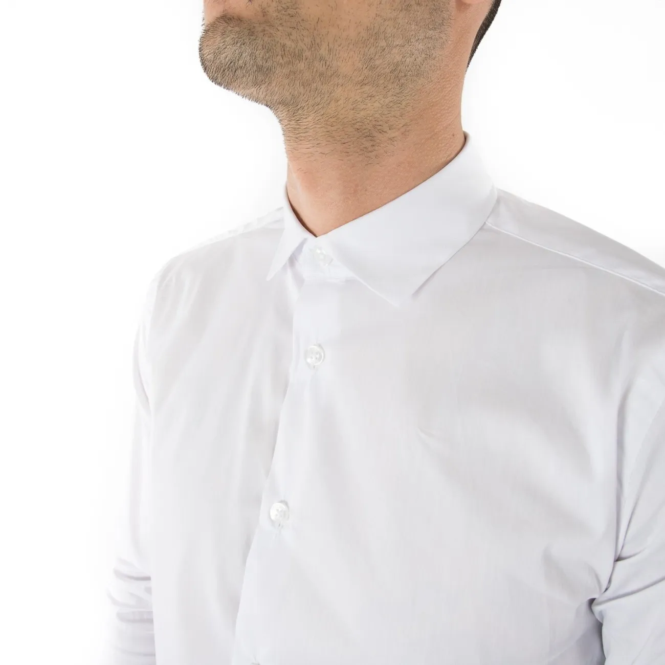 Camicia slim fit uomo bianca