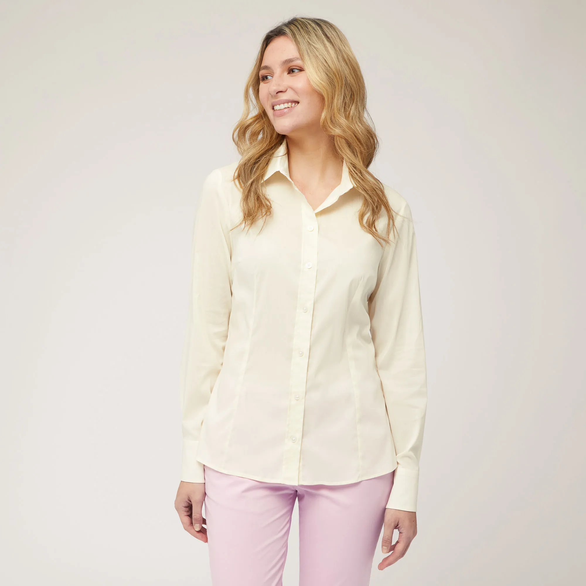 Camicia Slim In Misto Cotone