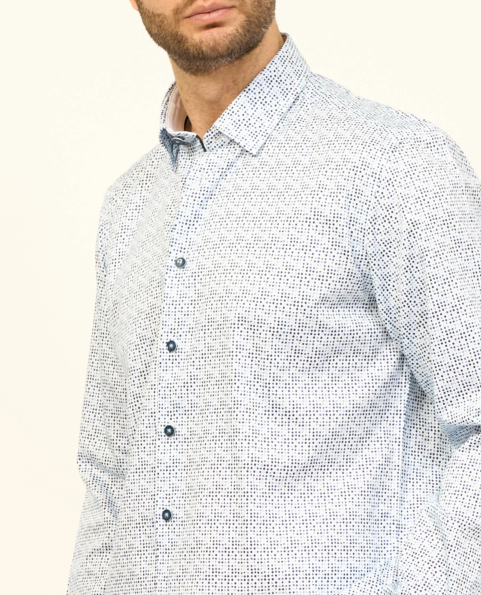 Camicia uomo Bugatti in cotone con stampa motivo