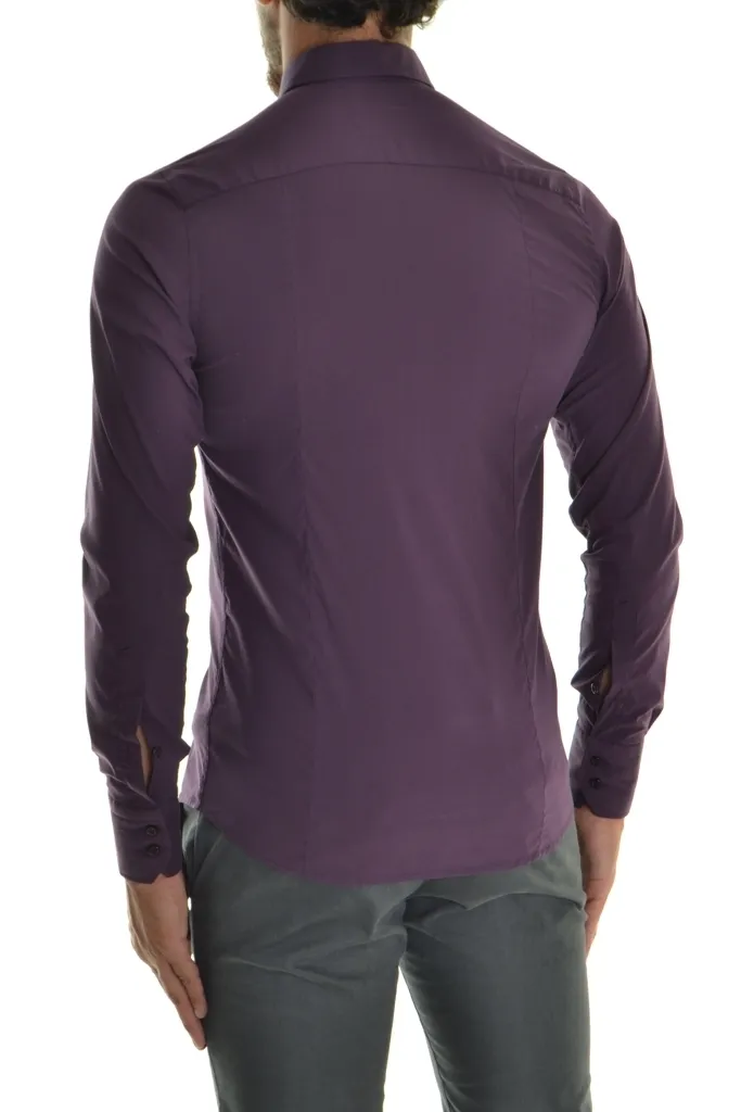 Camicia XAGON MAN Slim Tinta Unita Viola Prugna **esaurita**