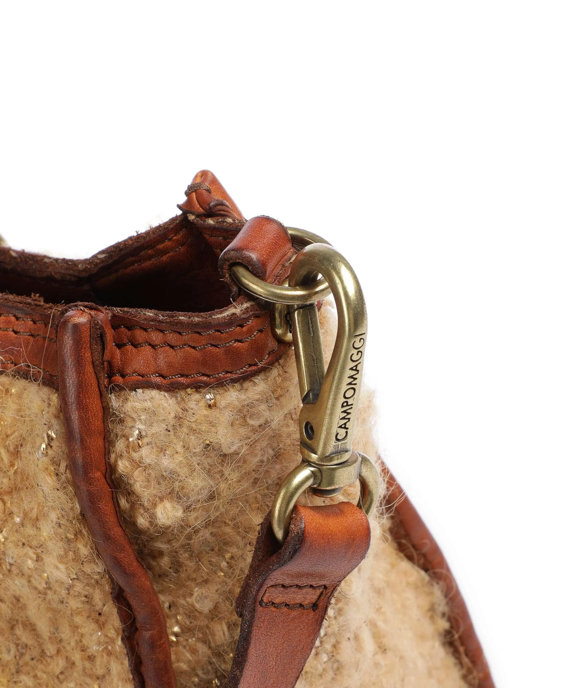  Campomaggi Borsa a mano eco-pelliccia, pelle di vacchetta finemente grana marrone  