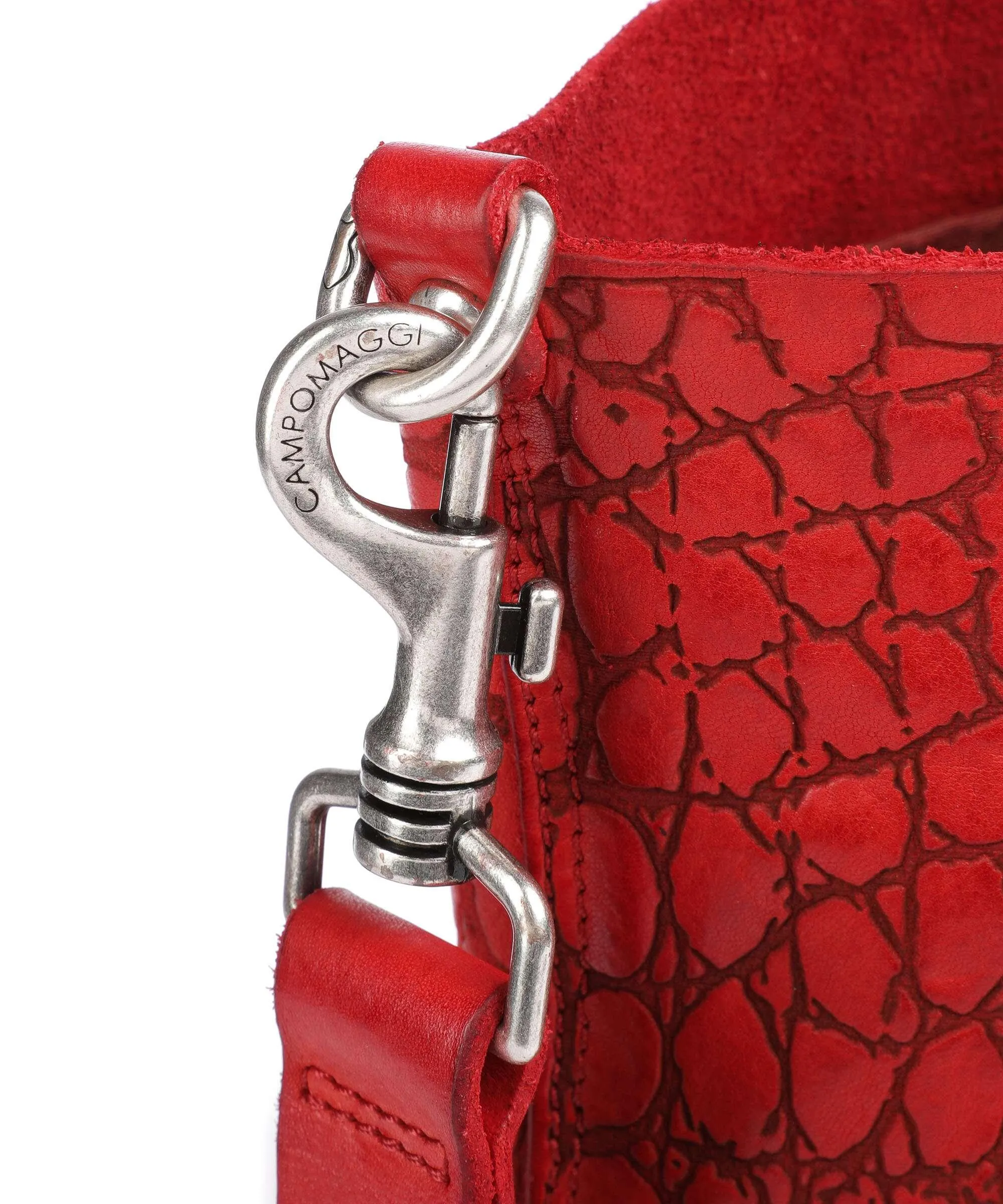  Campomaggi Borsa shopper pelle di vacchetta goffrata rosso  