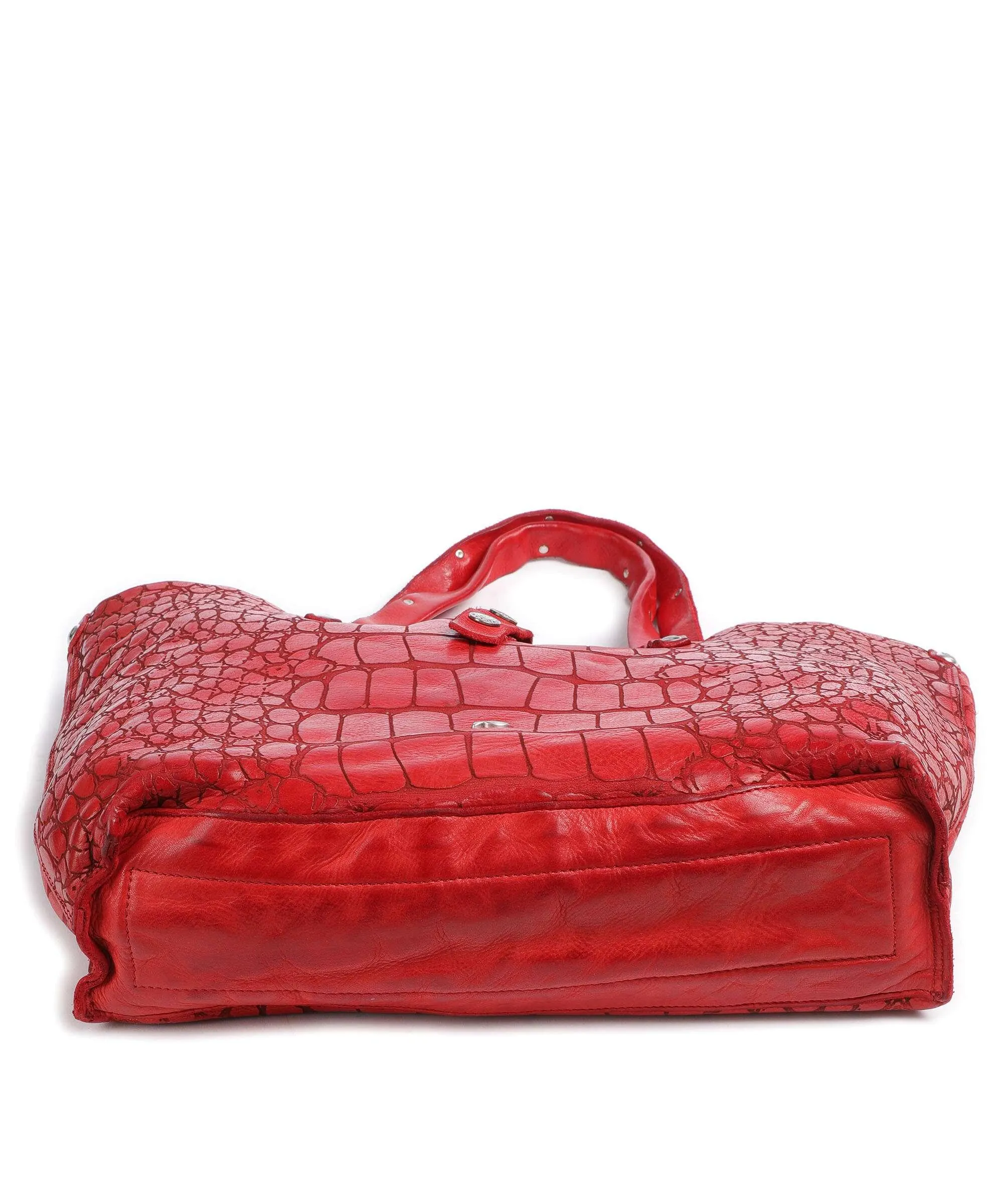  Campomaggi Borsa shopper pelle di vacchetta goffrata rosso  