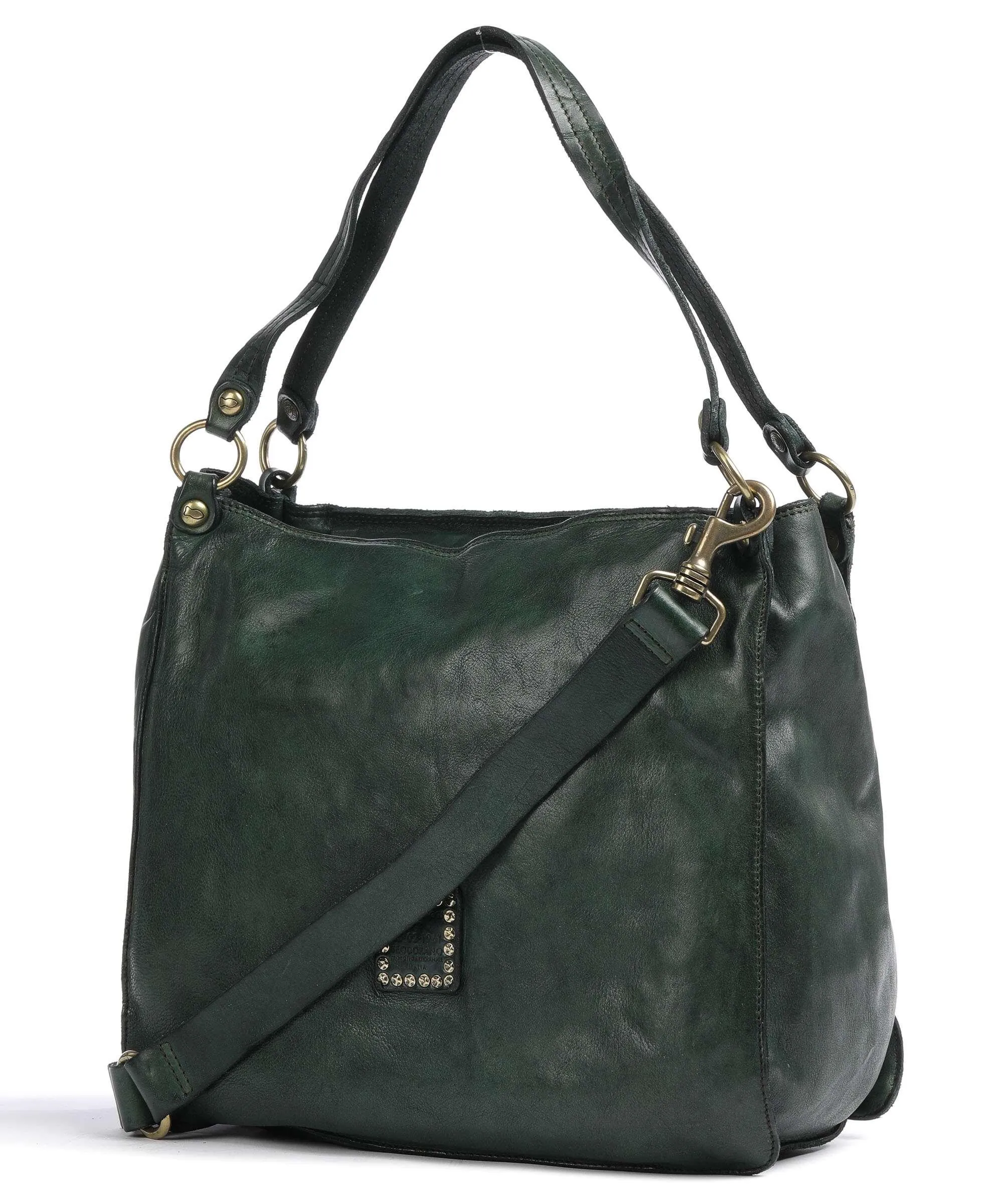  Campomaggi Prestige Borsa hobo pelle di vacchetta grana verde scuro  