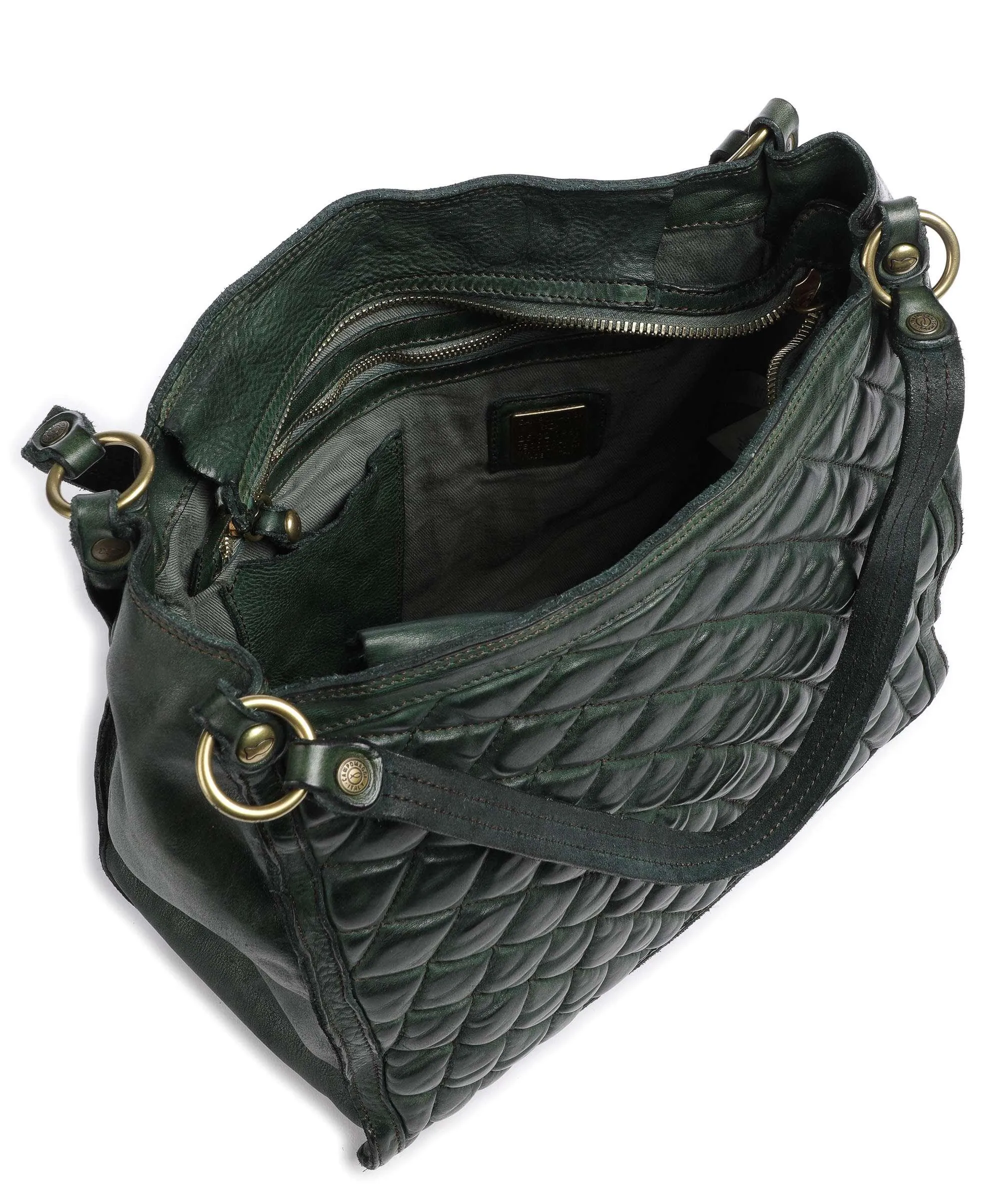  Campomaggi Prestige Borsa hobo pelle di vacchetta grana verde scuro  