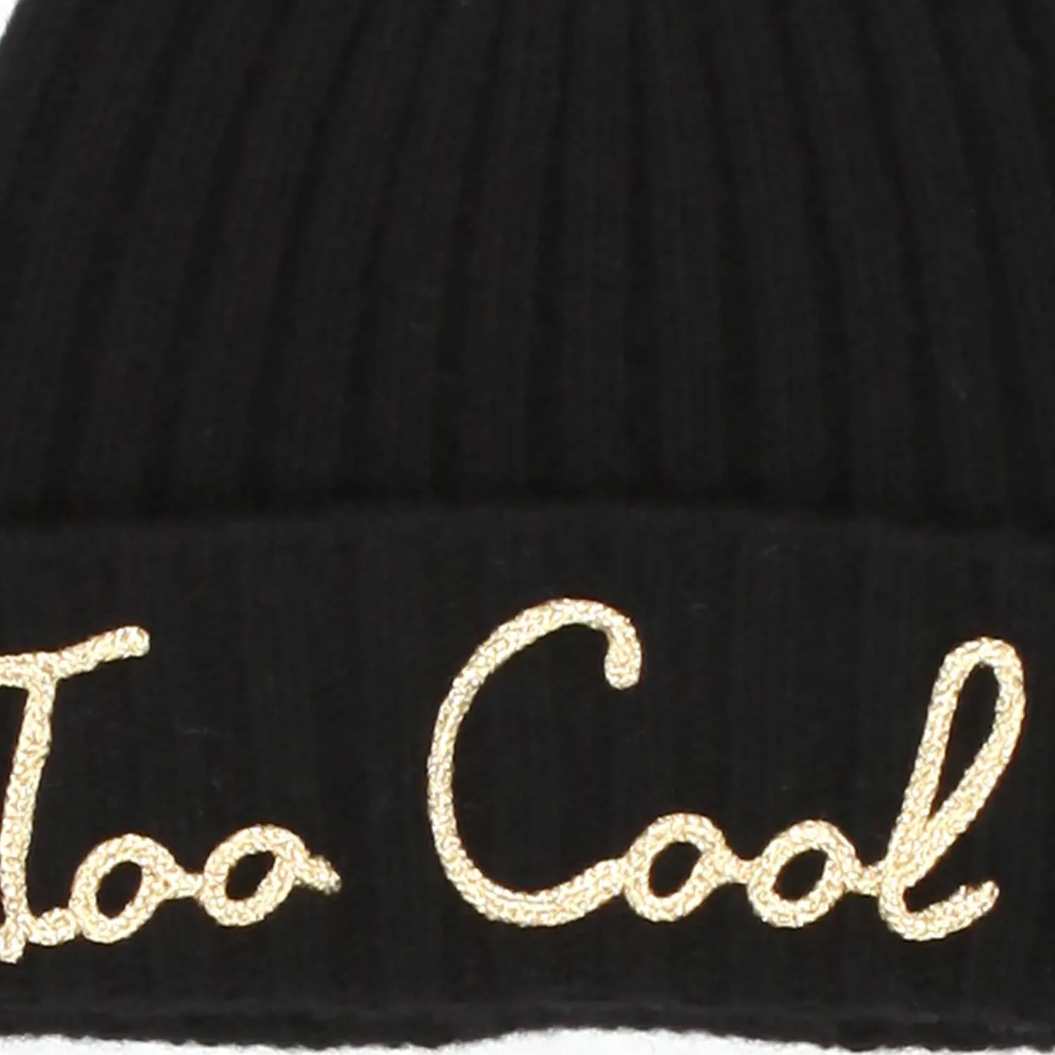Cappello Di Lana Nero E Oro Bambina E Teenager