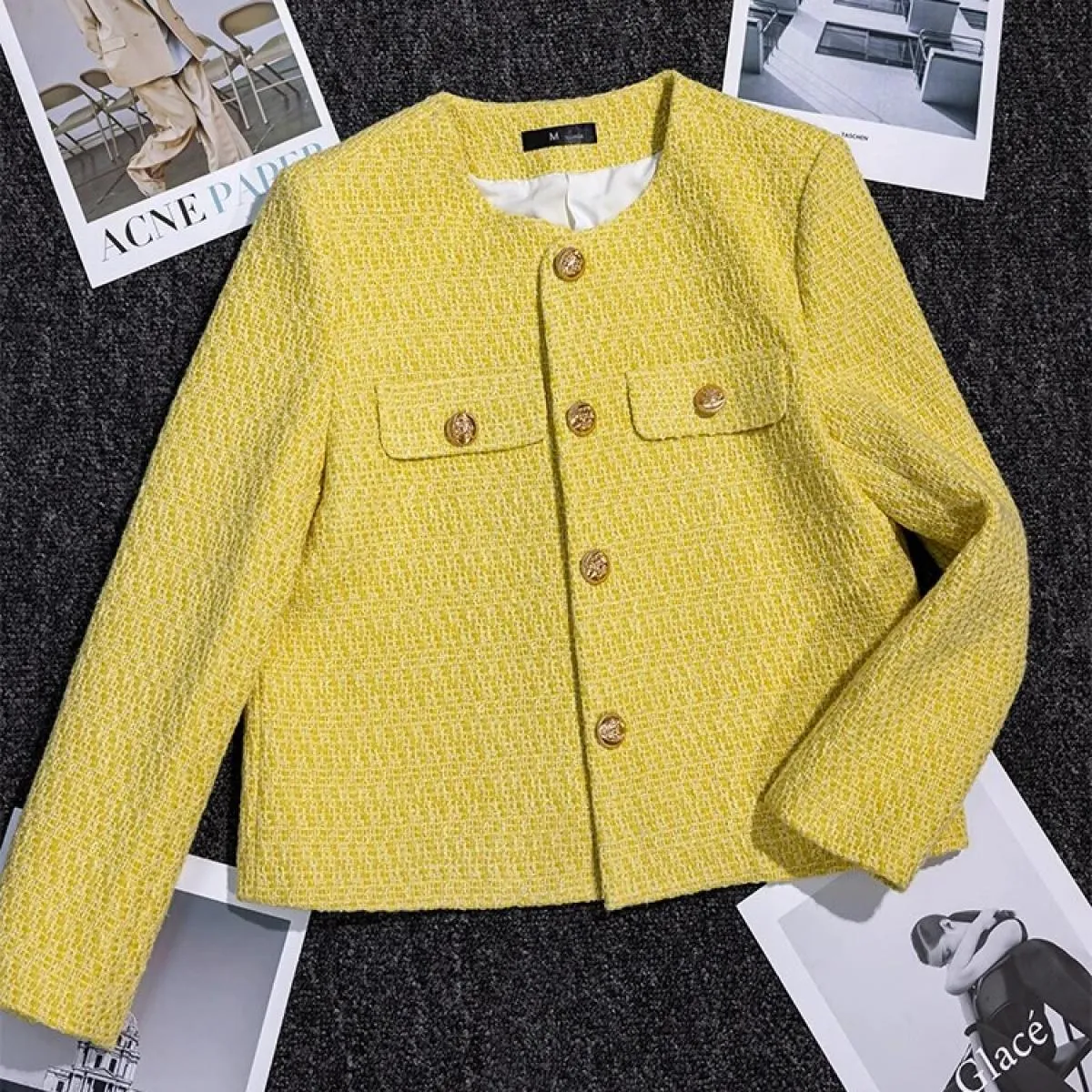 Cappotto blazer casual da donna autunno inverno nuovo arrivo donna rosa giallo nero solido manica lunga monopetto jack allentato