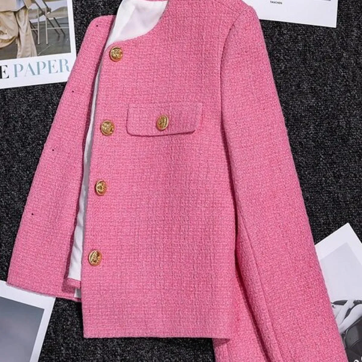 Cappotto blazer casual da donna autunno inverno nuovo arrivo donna rosa giallo nero solido manica lunga monopetto jack allentato