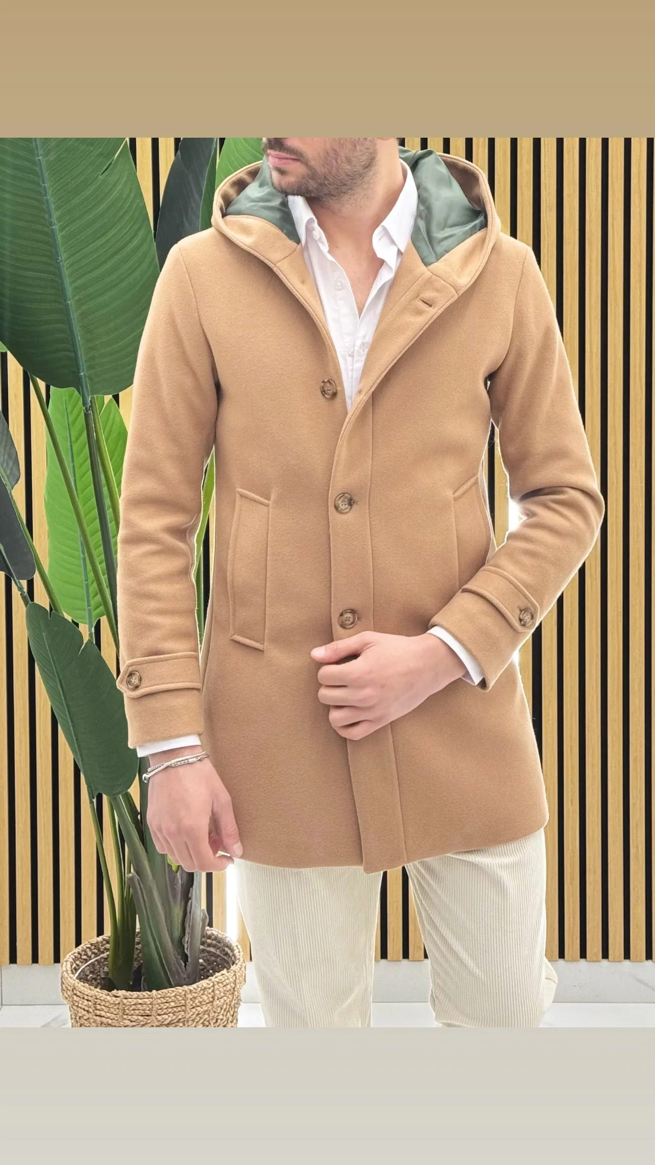 Cappotto cappuccio sartoriale