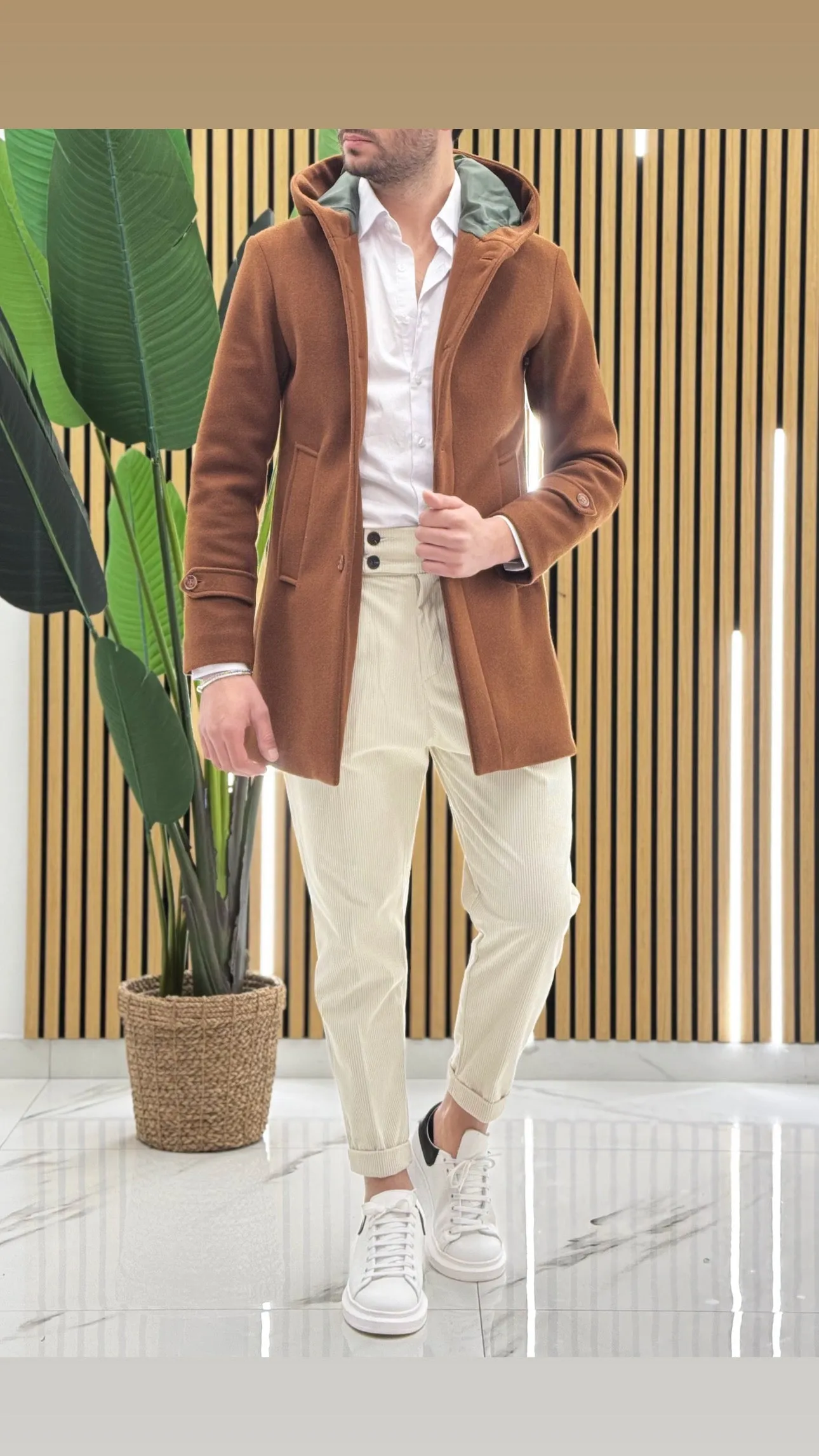 Cappotto cappuccio sartoriale