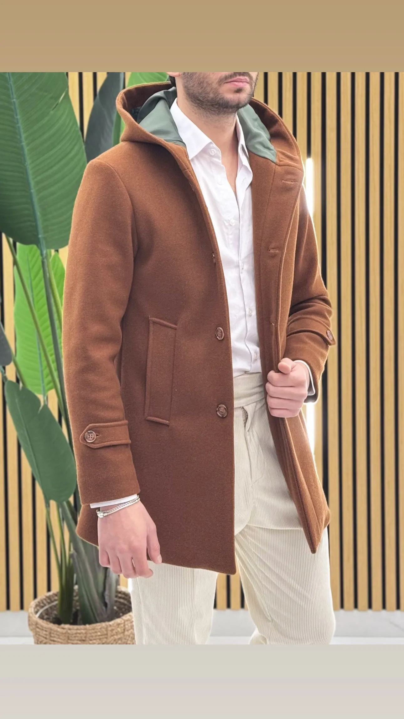 Cappotto cappuccio sartoriale