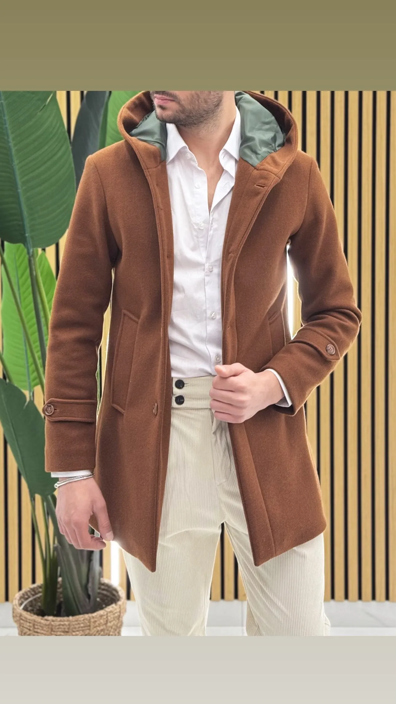 Cappotto cappuccio sartoriale