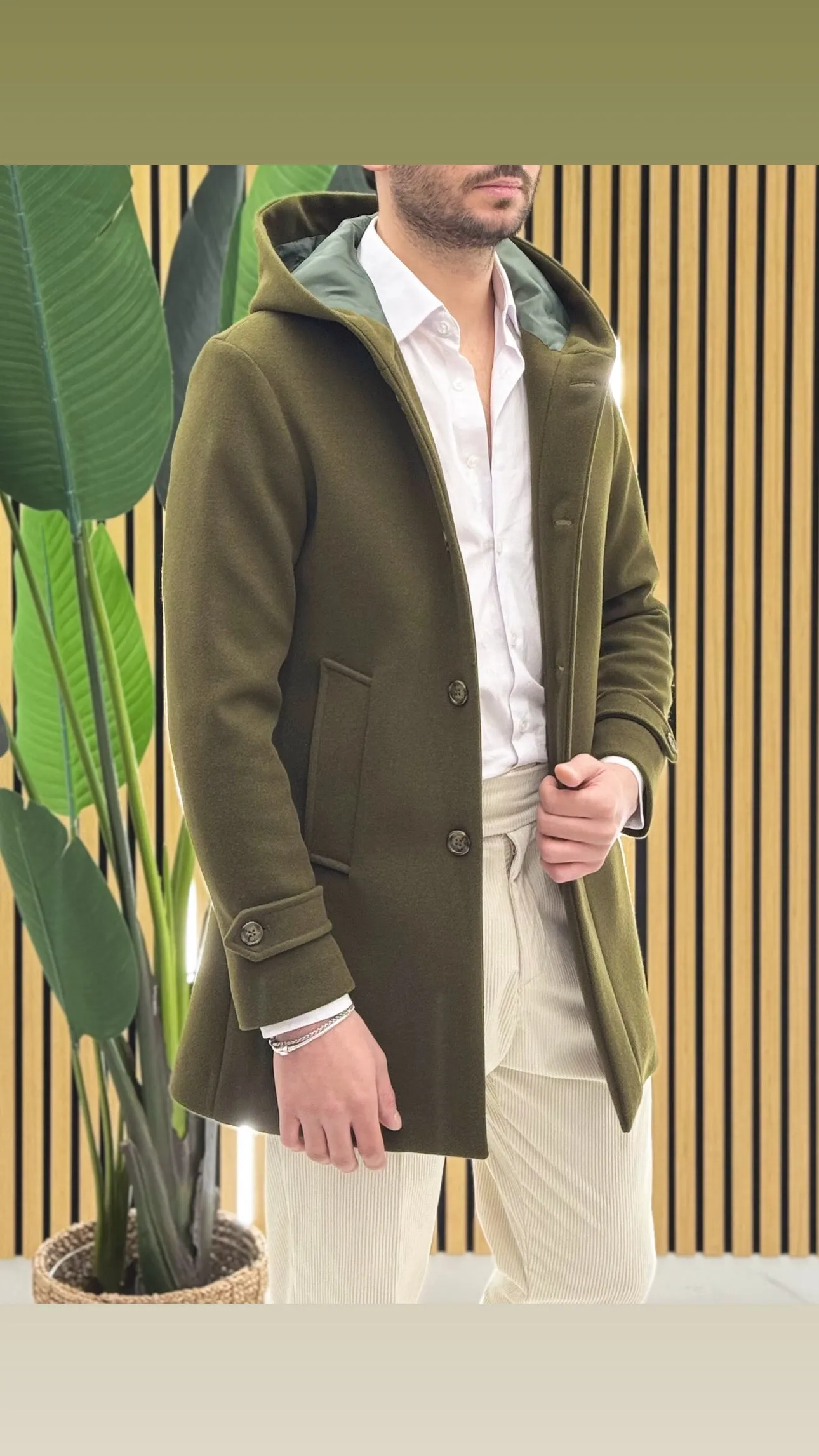 Cappotto cappuccio sartoriale