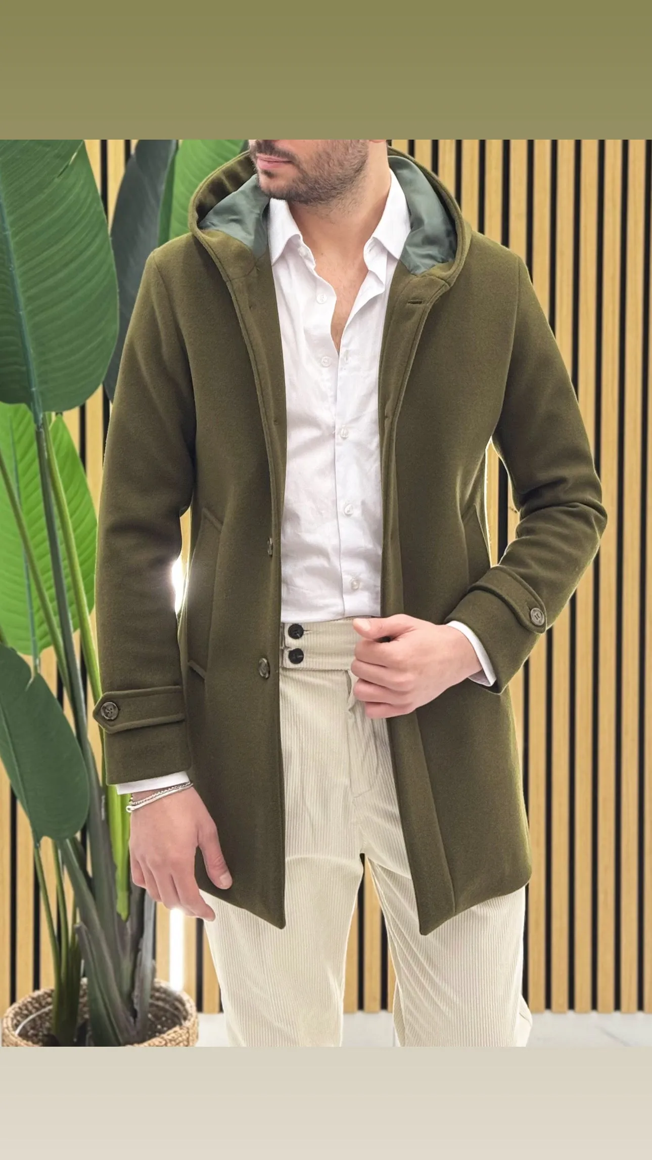 Cappotto cappuccio sartoriale