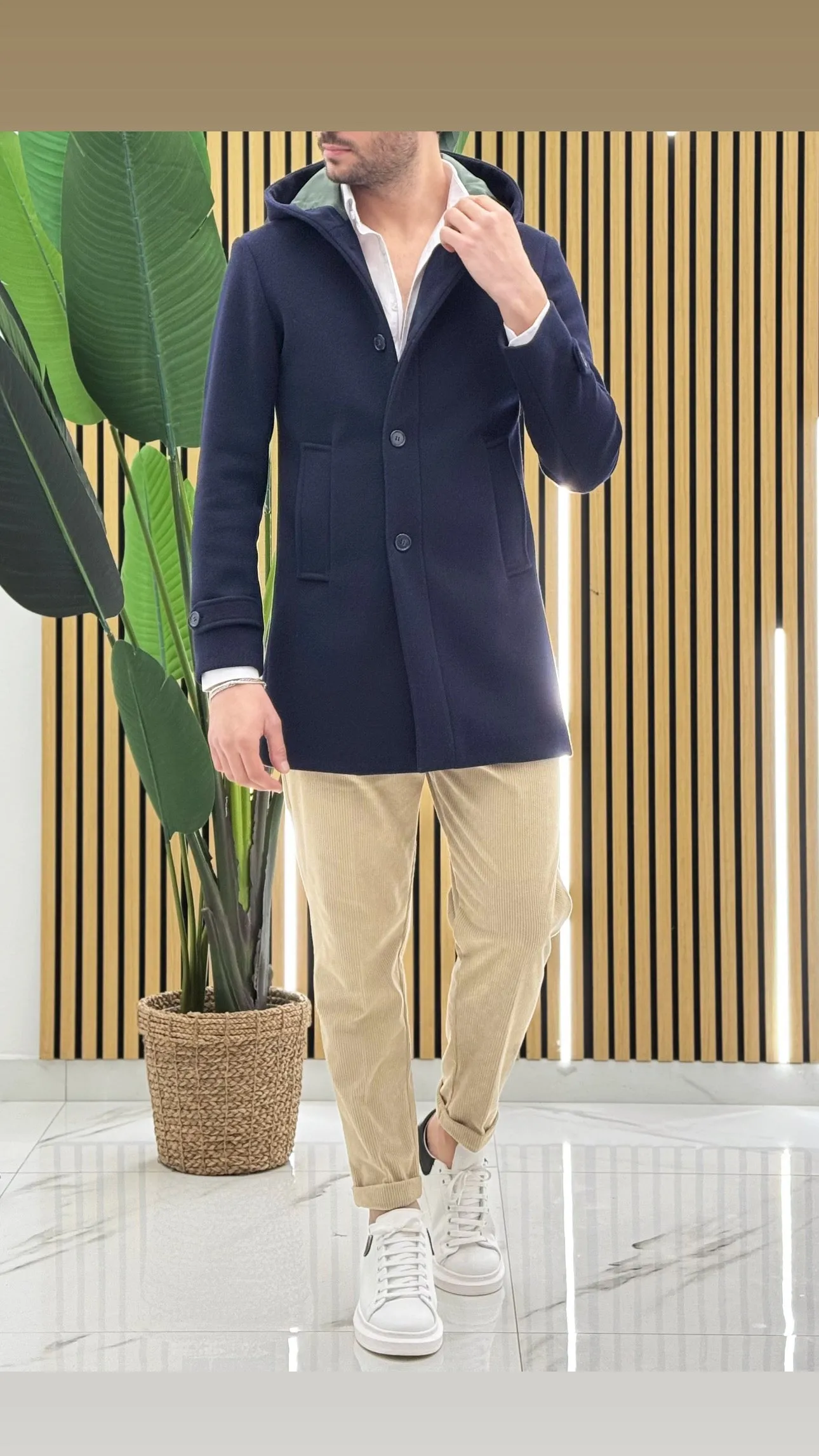 Cappotto cappuccio sartoriale