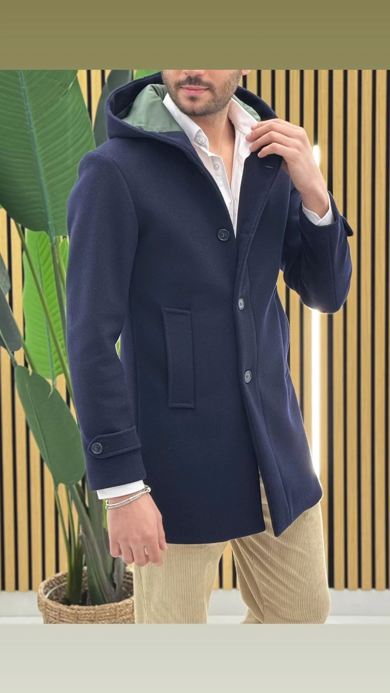 Cappotto cappuccio sartoriale
