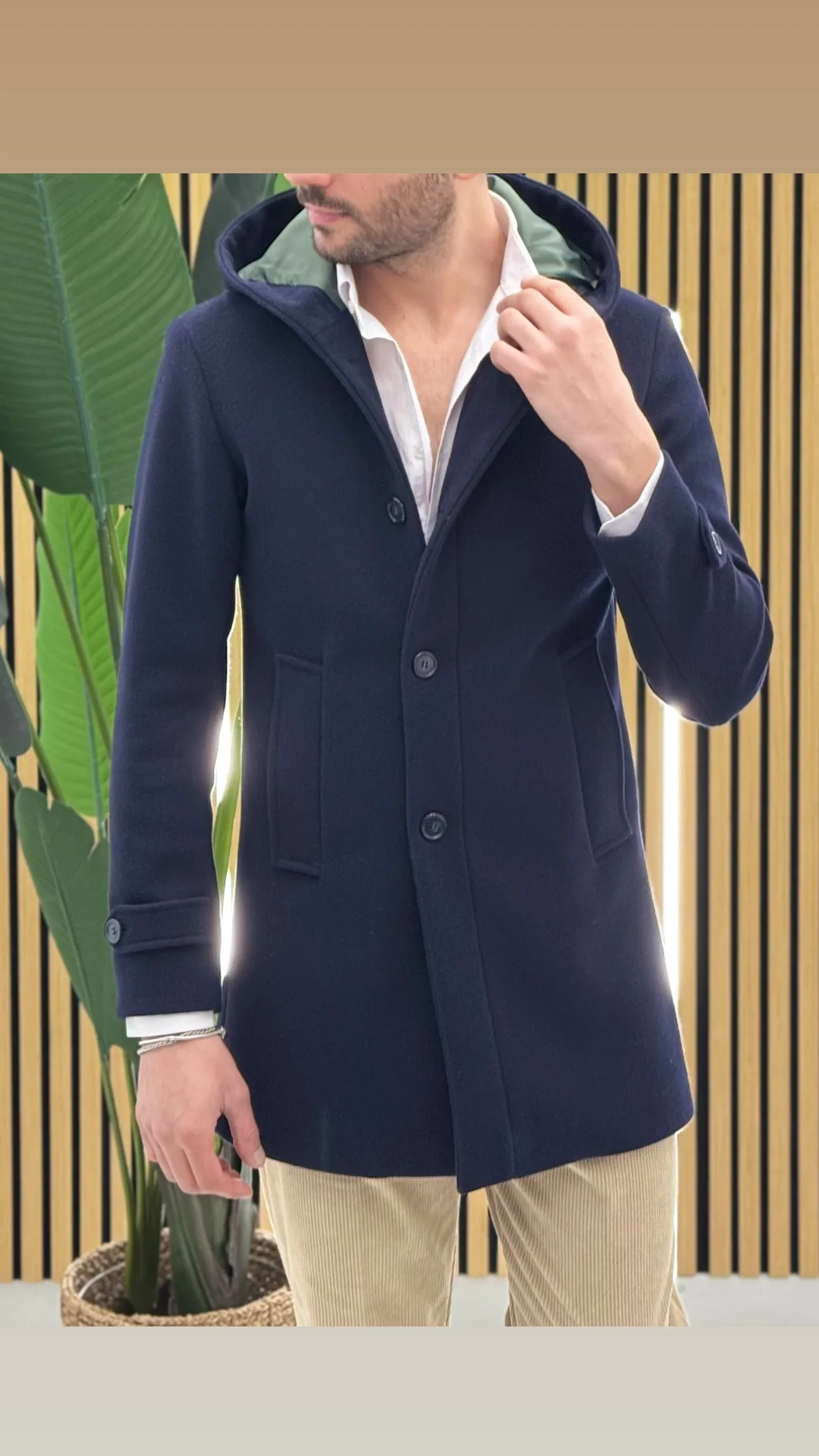 Cappotto cappuccio sartoriale