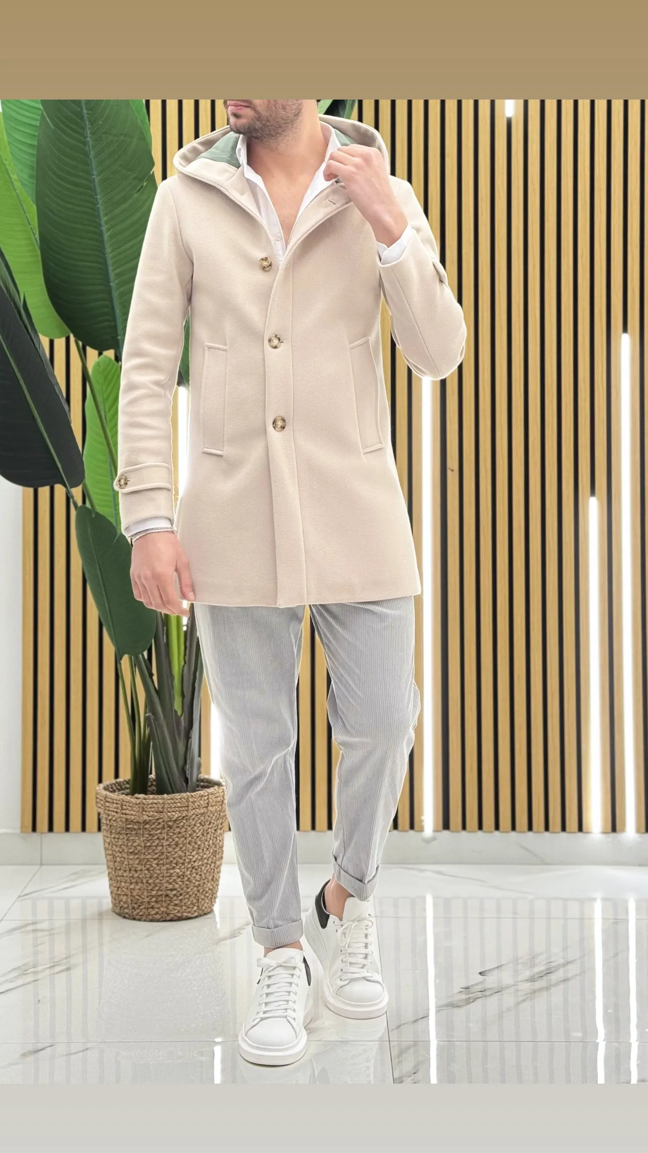 Cappotto cappuccio sartoriale