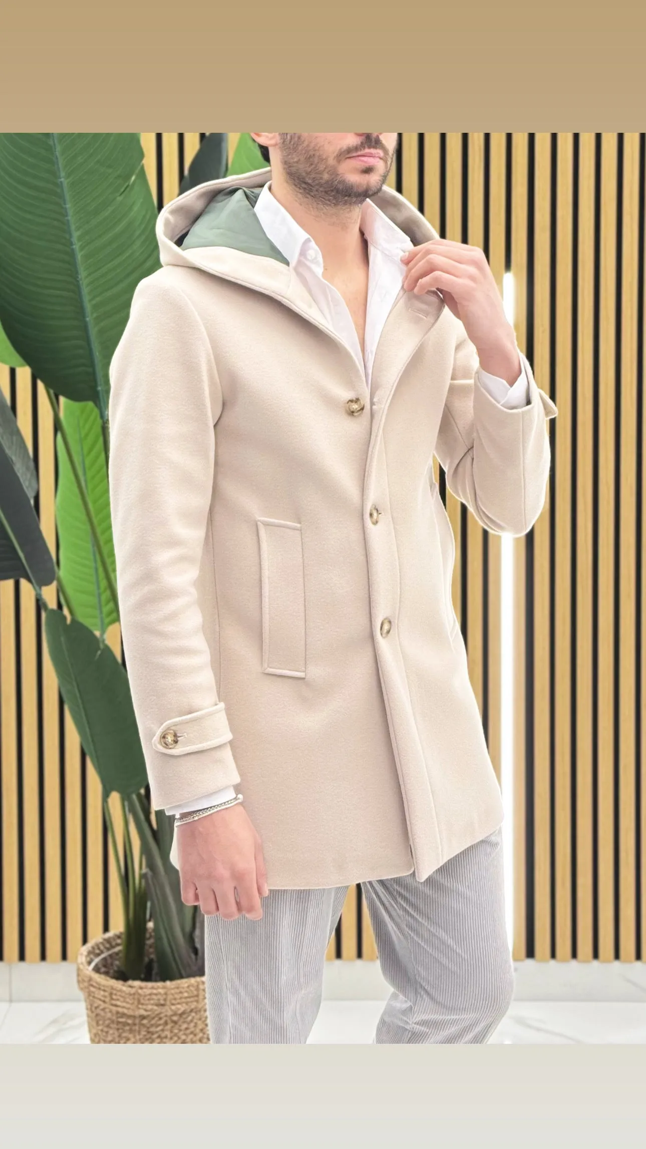 Cappotto cappuccio sartoriale