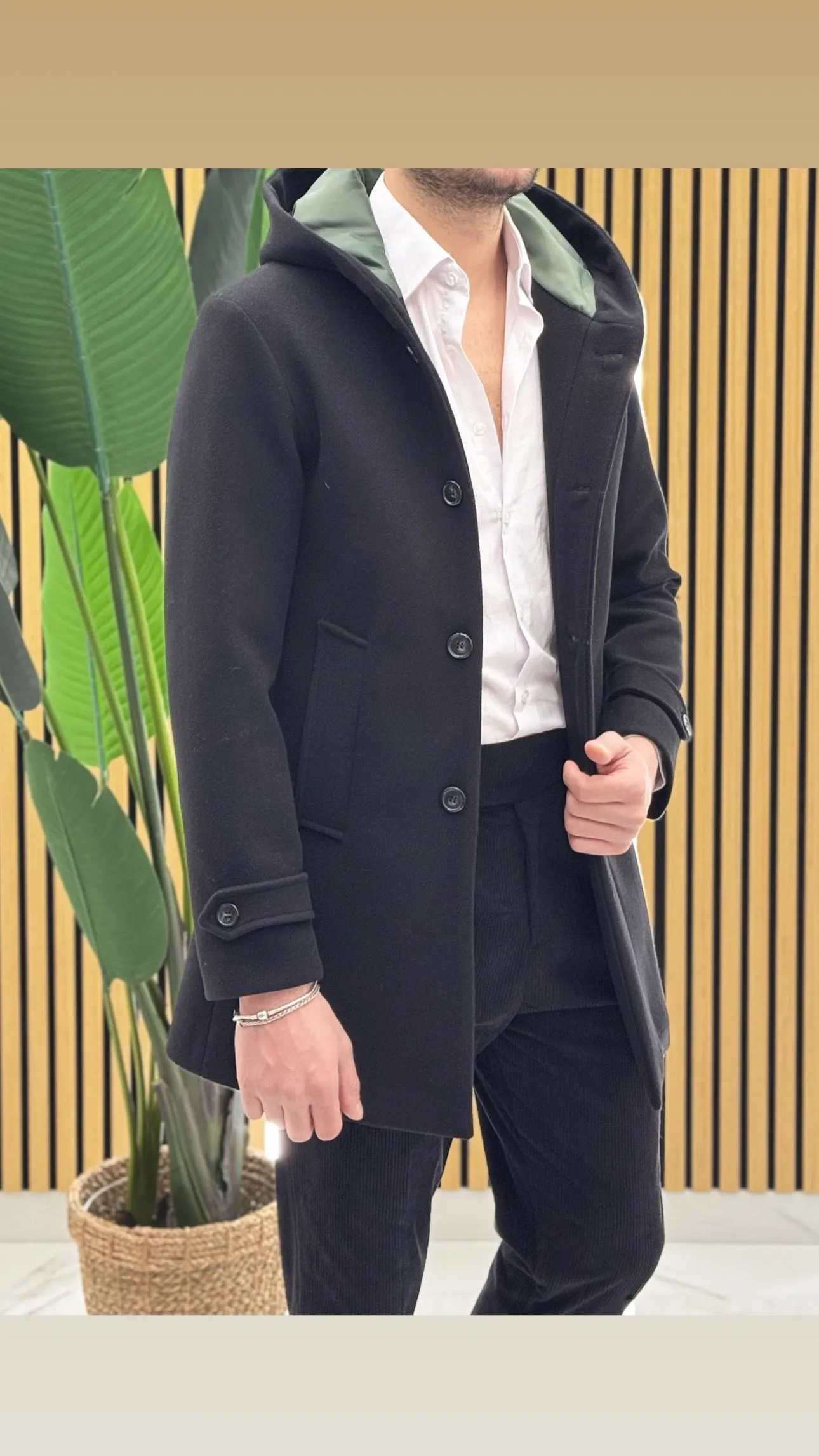 Cappotto cappuccio sartoriale