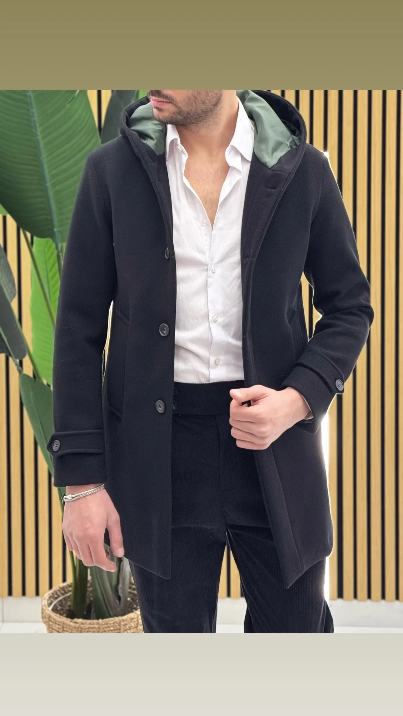 Cappotto cappuccio sartoriale