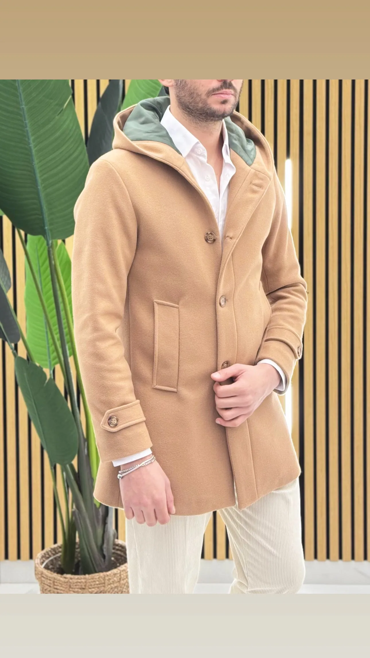 Cappotto cappuccio sartoriale