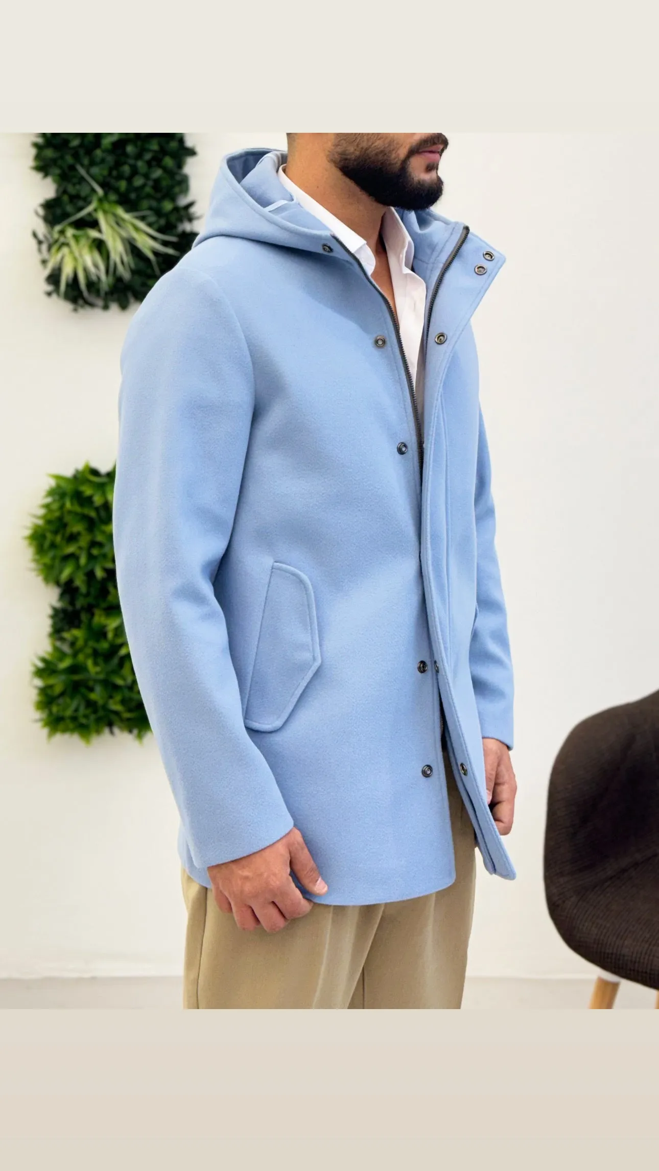 Cappotto con cappuccio Zip