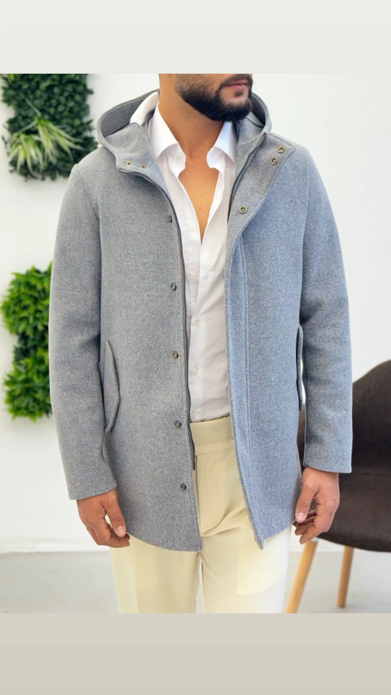Cappotto con cappuccio Zip