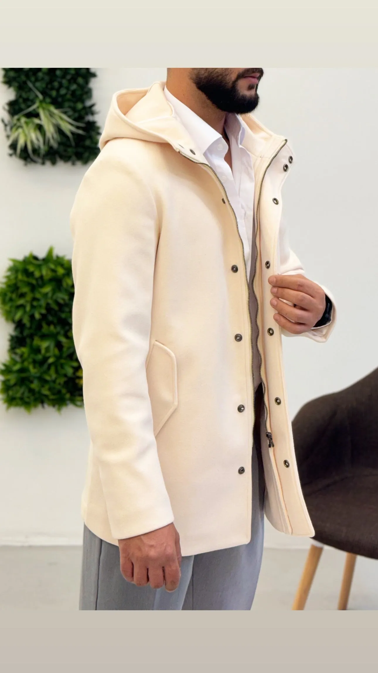 Cappotto con cappuccio Zip