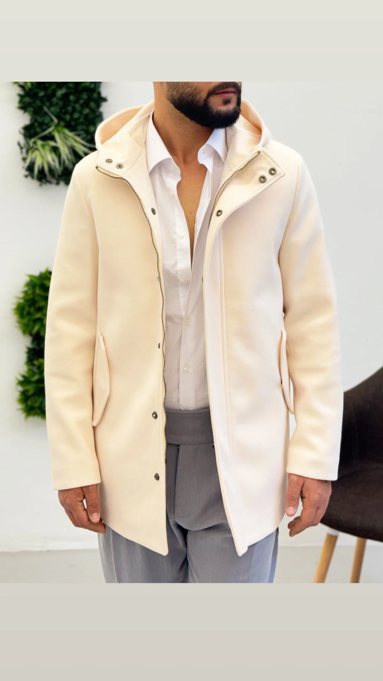 Cappotto con cappuccio Zip
