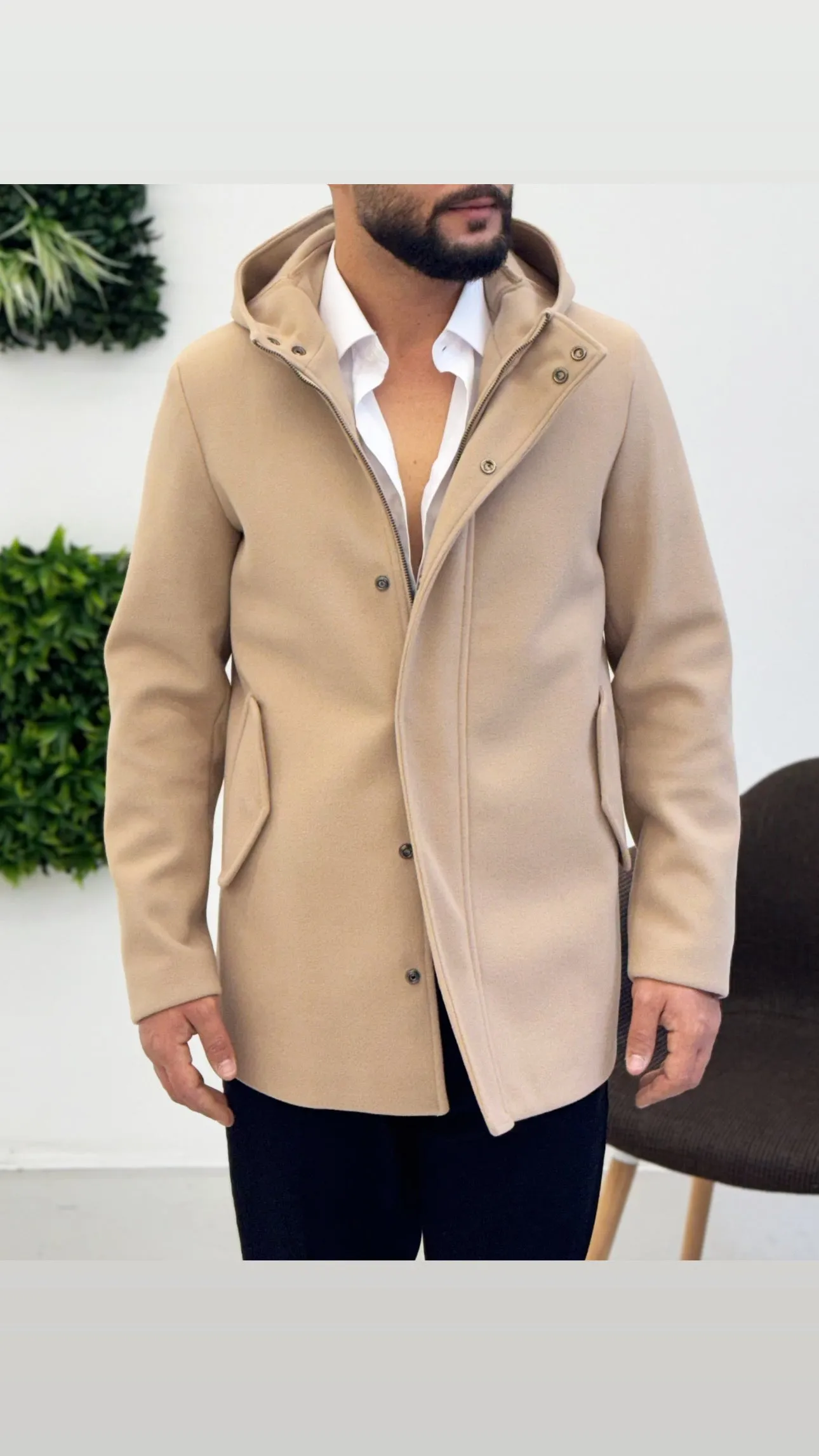 Cappotto con cappuccio Zip