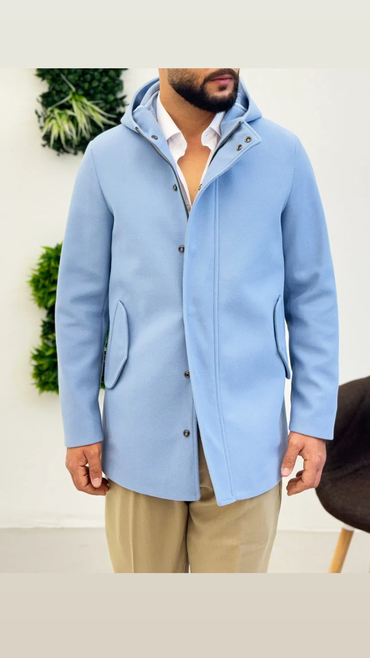 Cappotto con cappuccio Zip