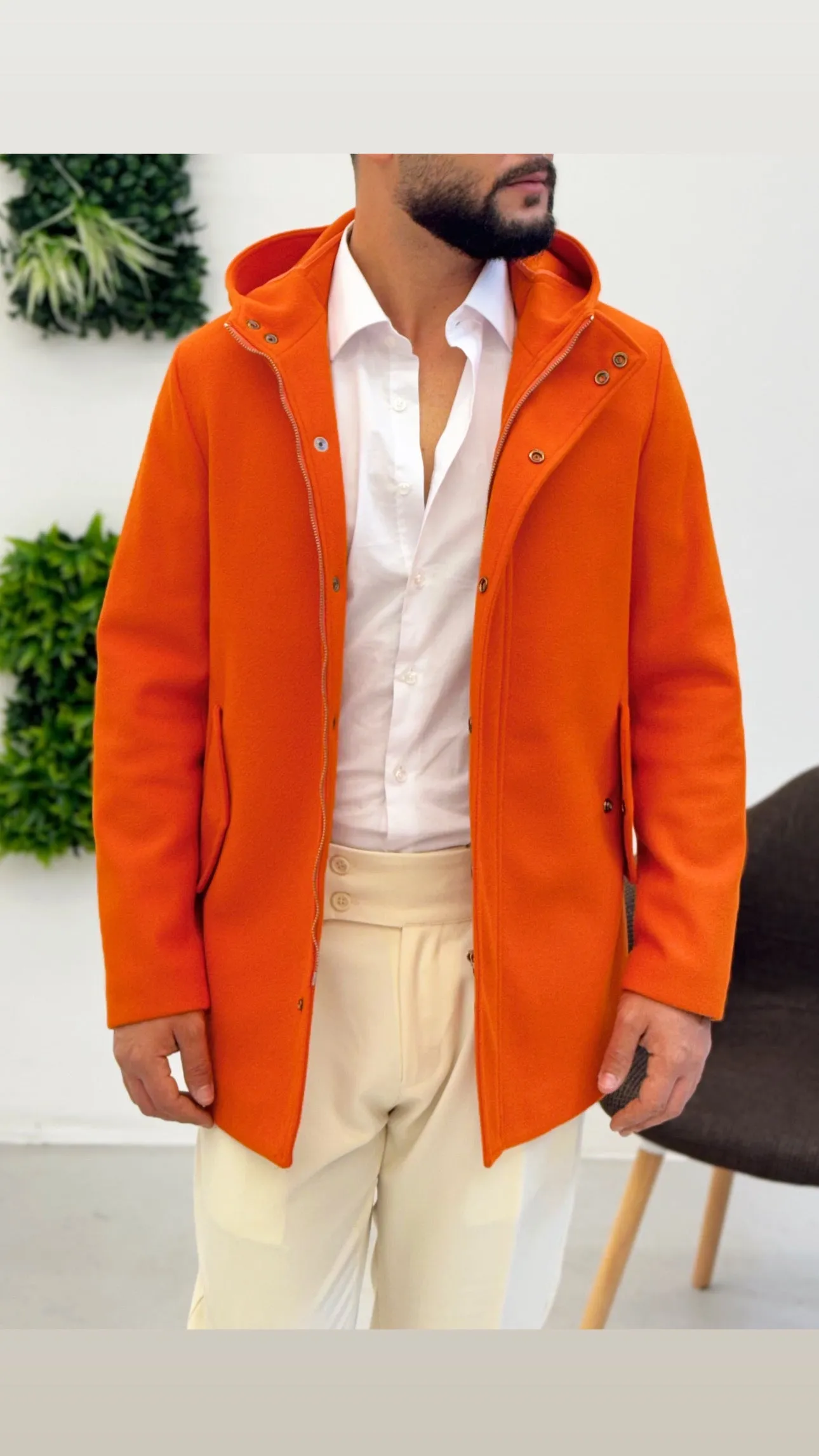 Cappotto con cappuccio Zip