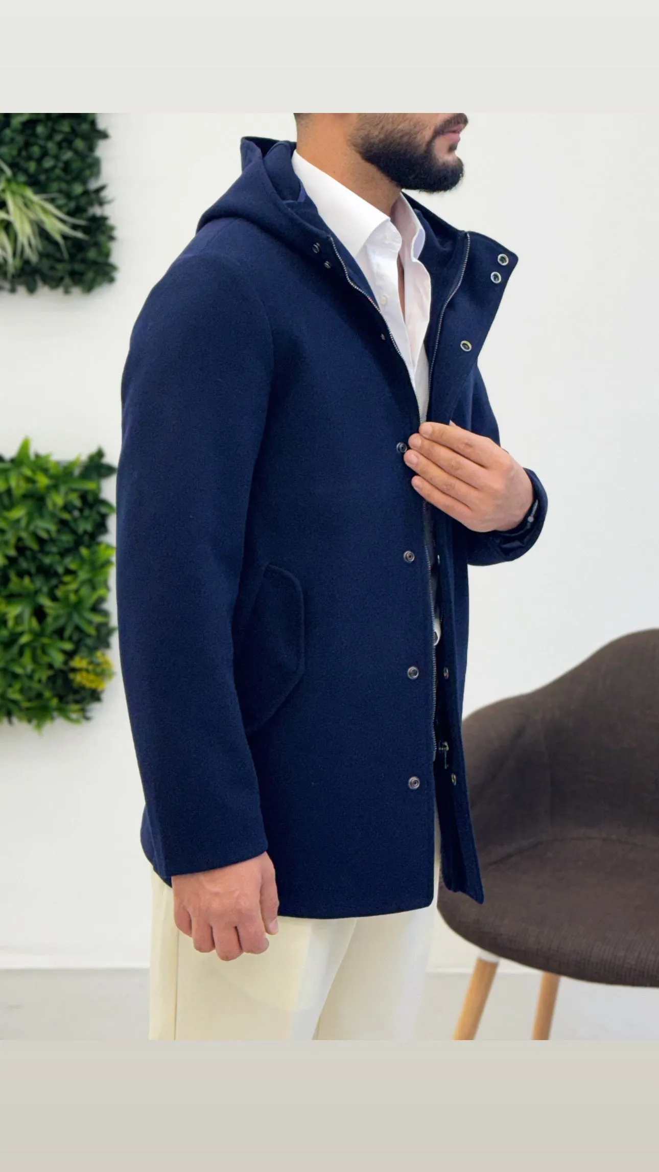Cappotto con cappuccio Zip