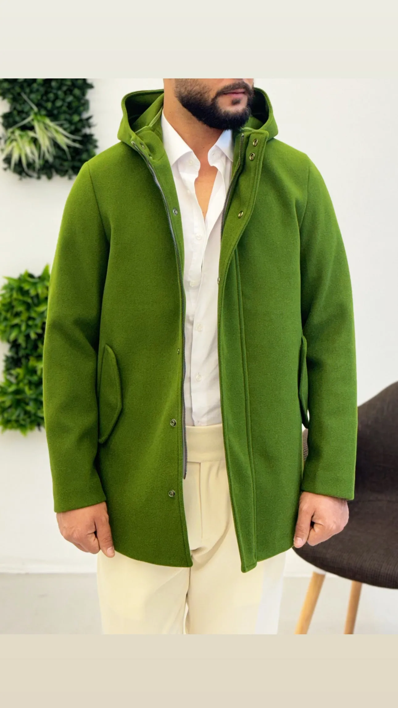 Cappotto con cappuccio Zip