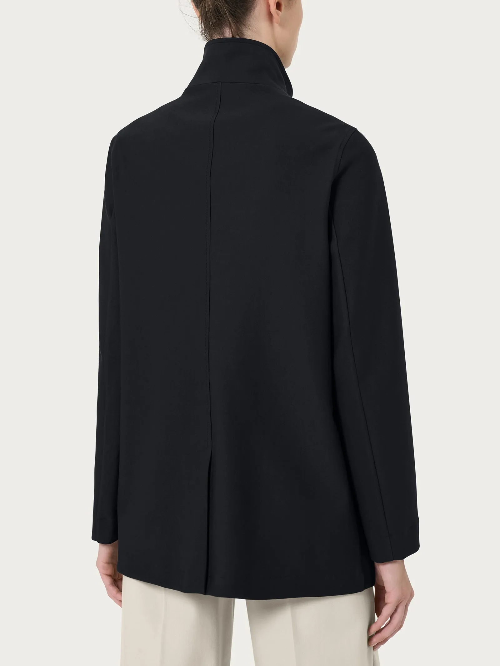 Cappotto corto con bottoni in Compact - Nero