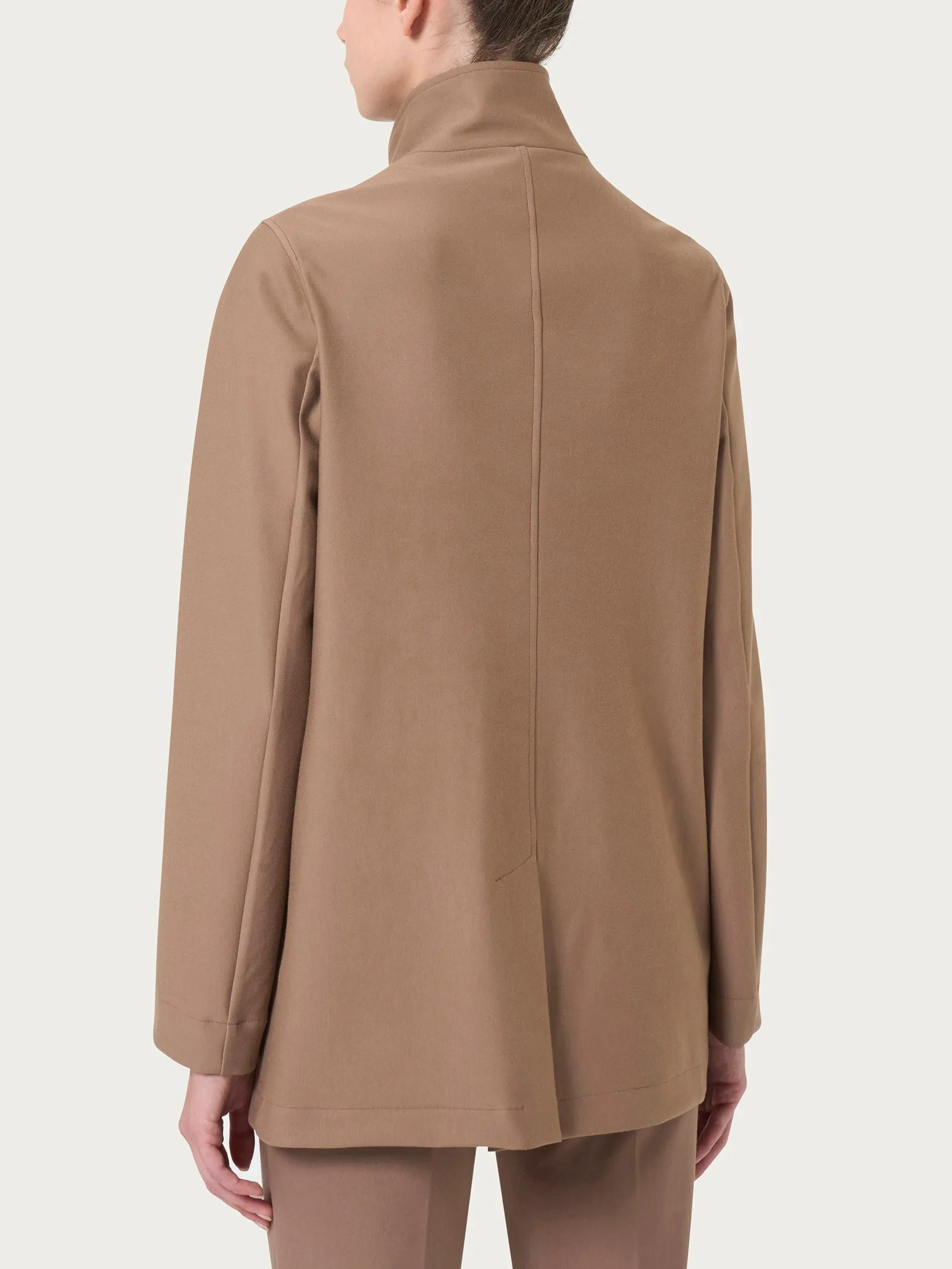 Cappotto corto con bottoni in Compact - Pine Bark