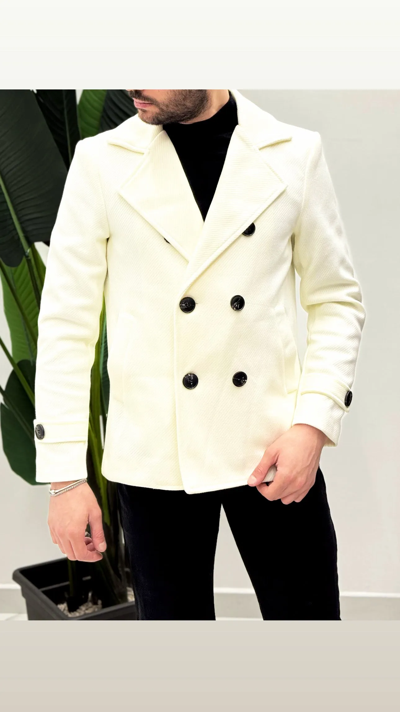 Cappotto corto doppiopetto