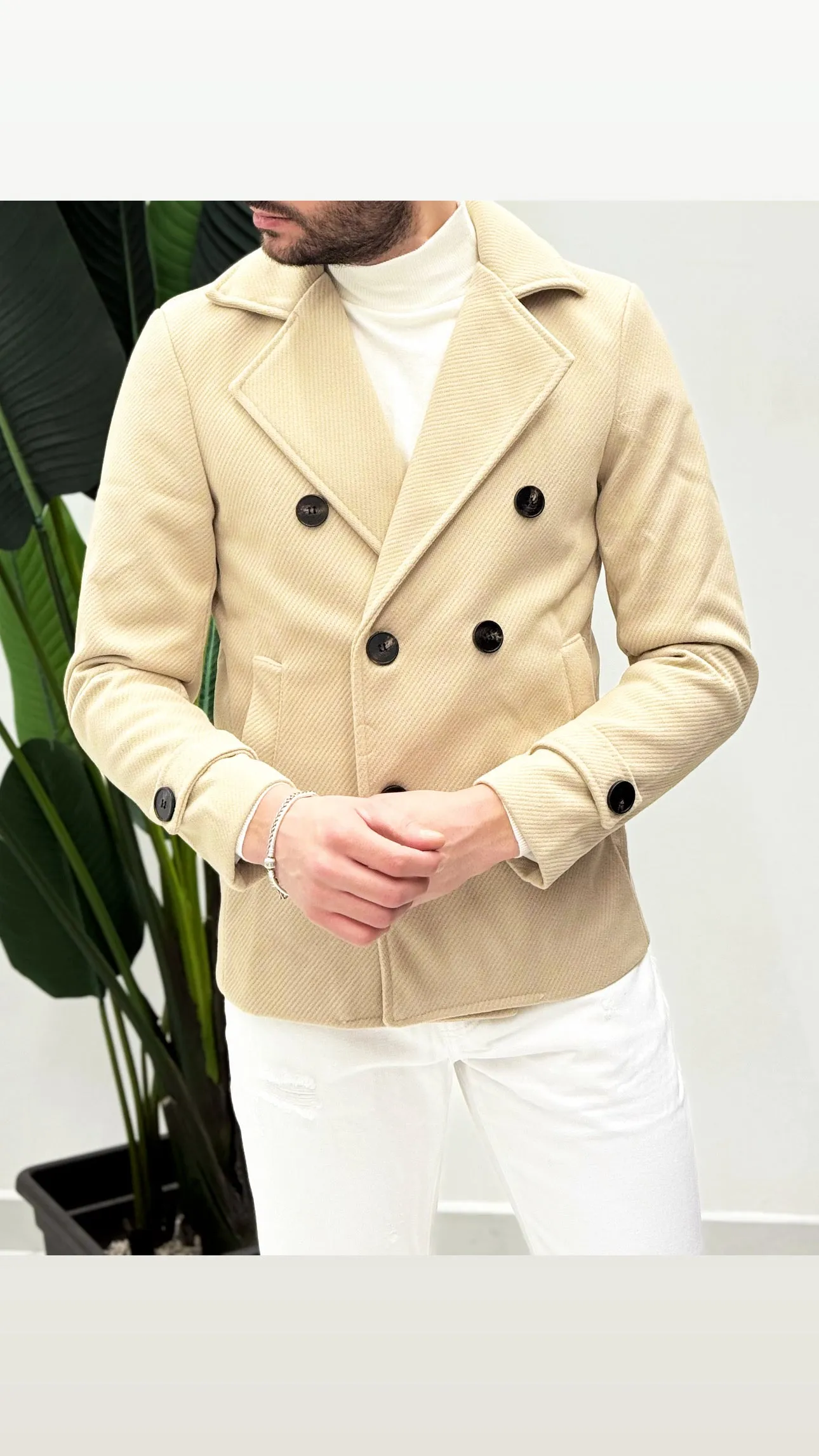 Cappotto corto doppiopetto