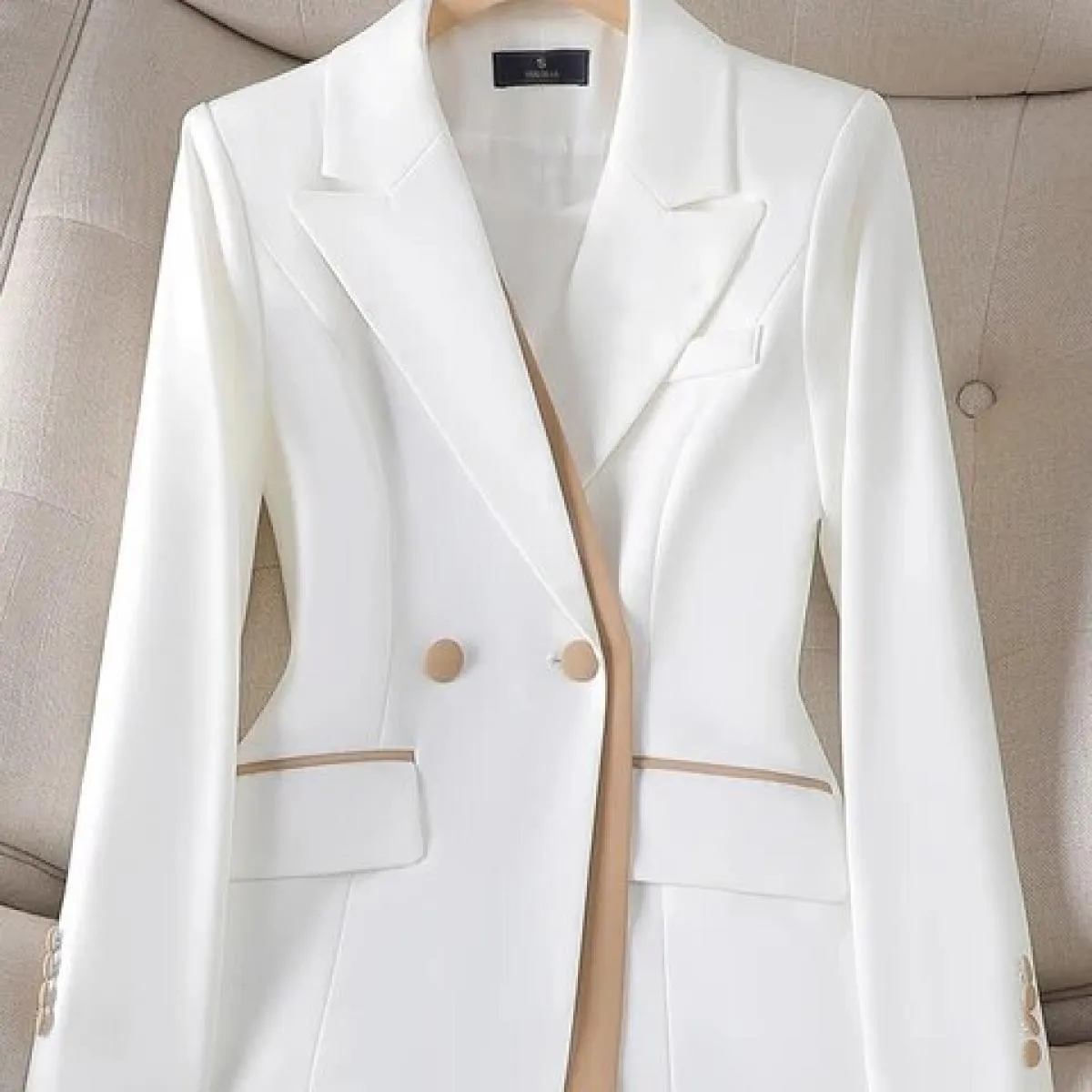 Cappotto da giacca da lavoro da lavoro da donna da ufficio da donna alla moda rosa bianco per l'autunno inverno