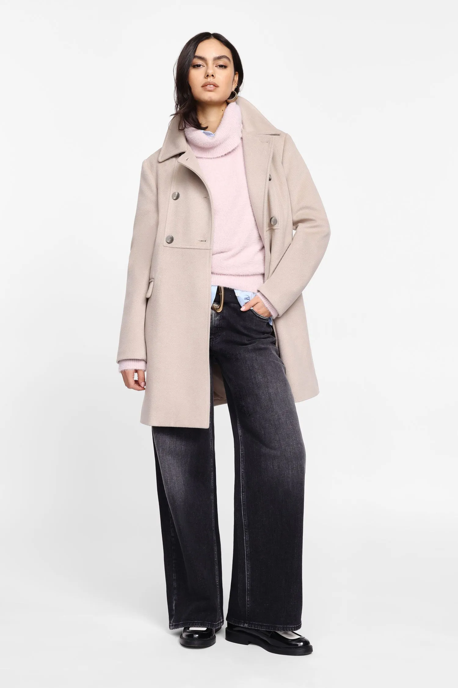  Cappotto doppiopetto con tasche 