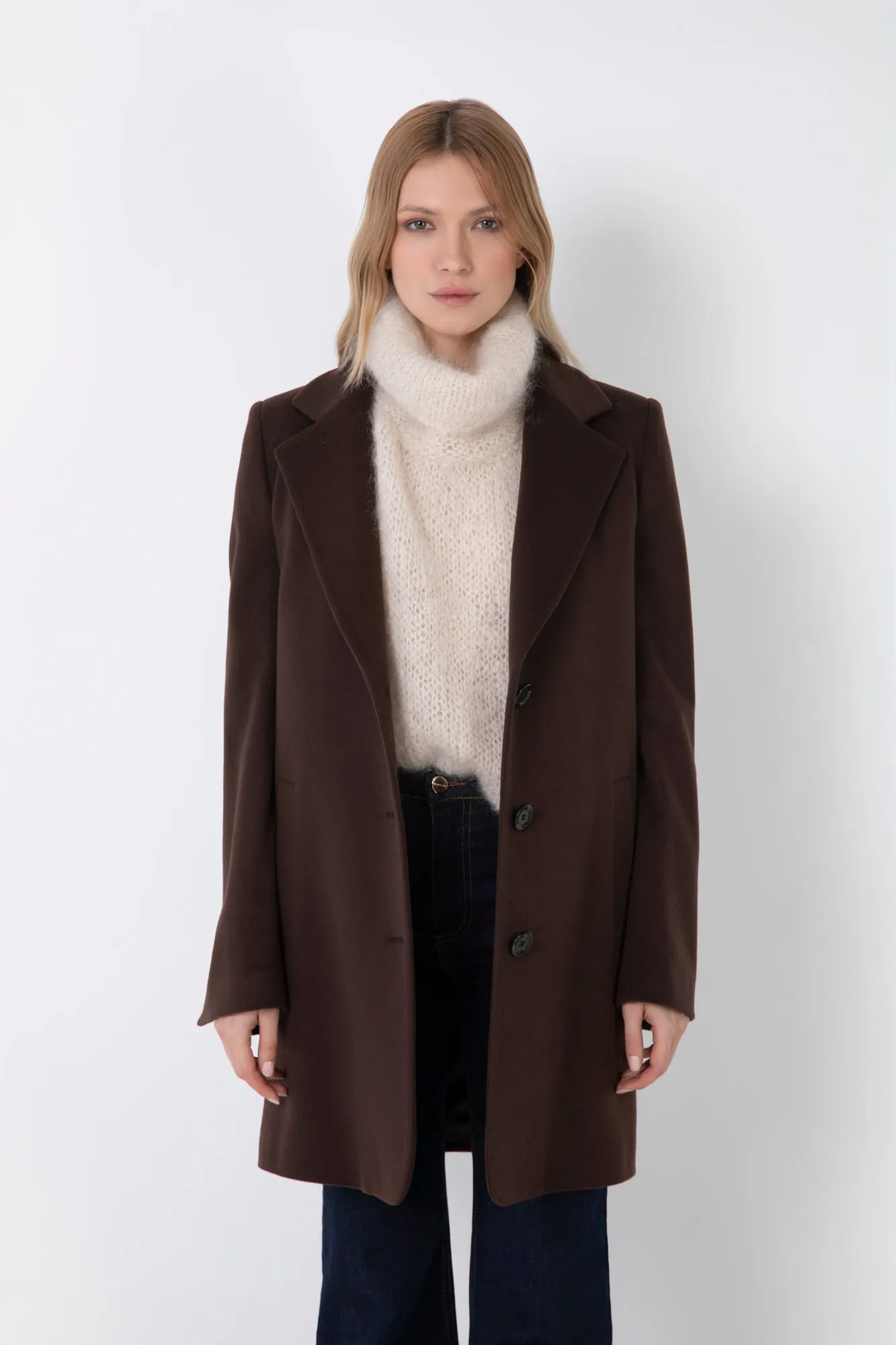 CAPPOTTO DRITTO  MISTO CACHEMIRE