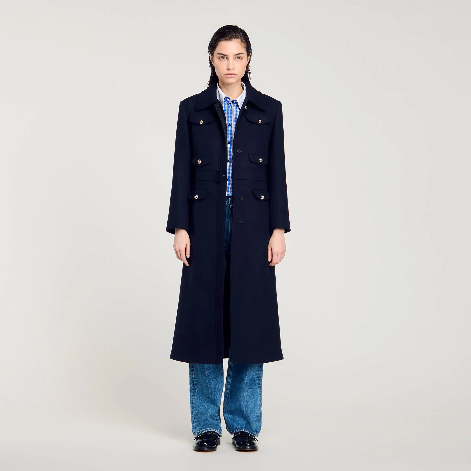 Cappotto lungo attillato
