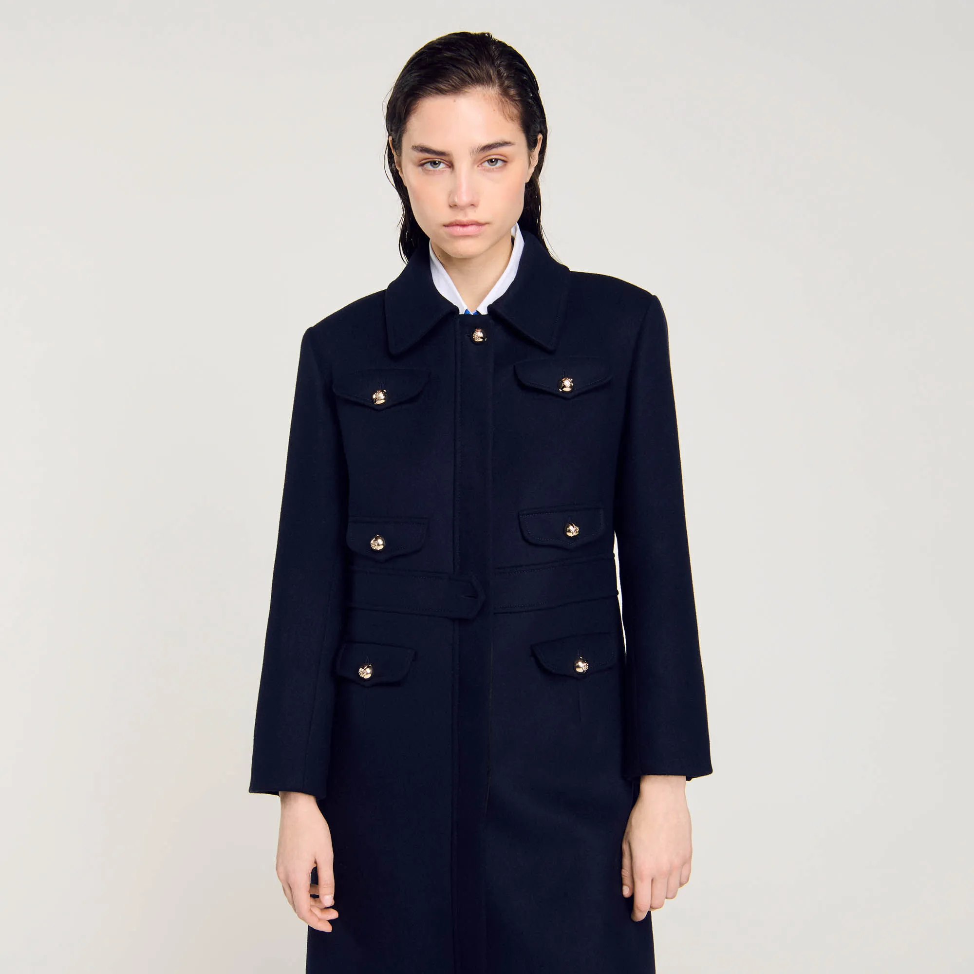 Cappotto lungo attillato