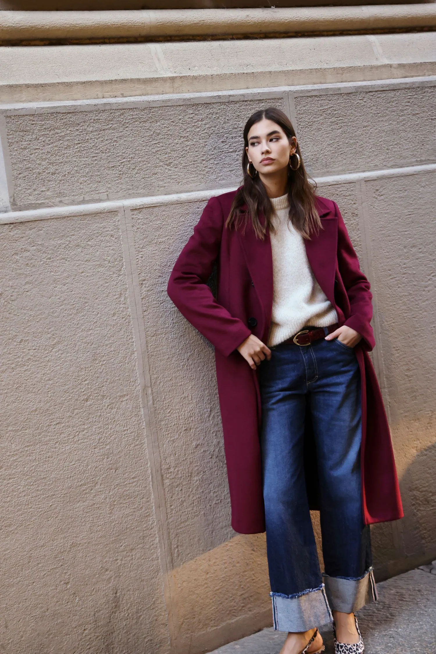 Cappotto lungo con doppiopetto 