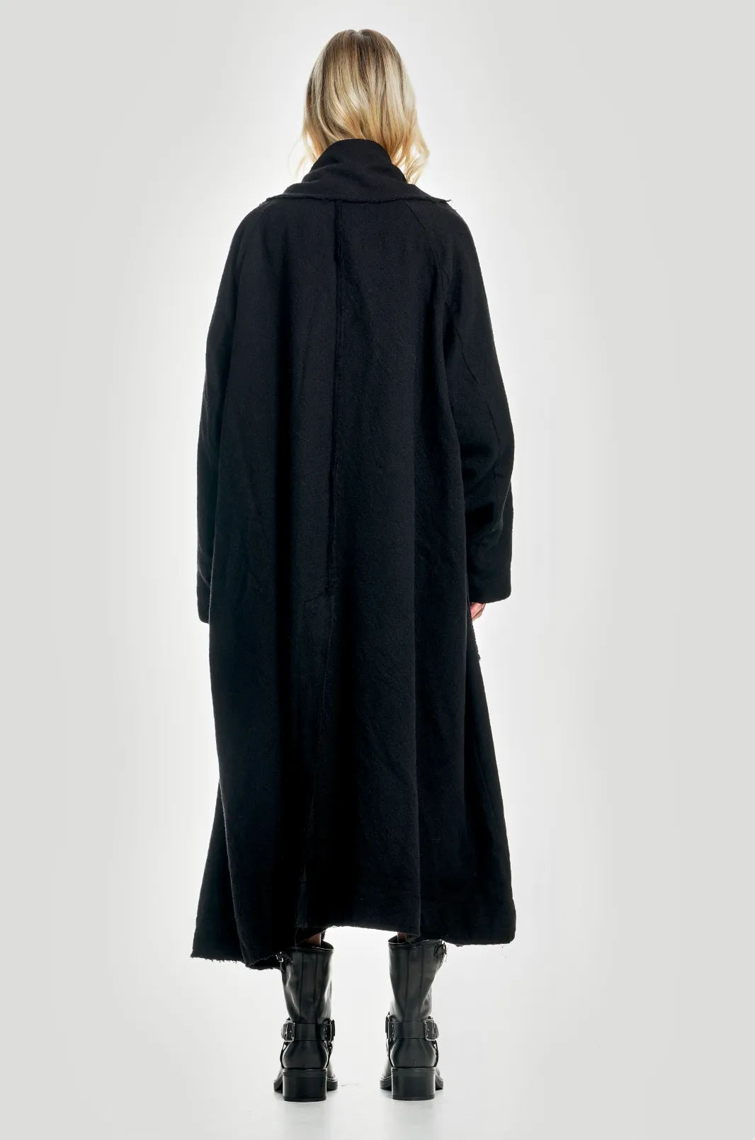 Cappotto lungo nero in lana over
