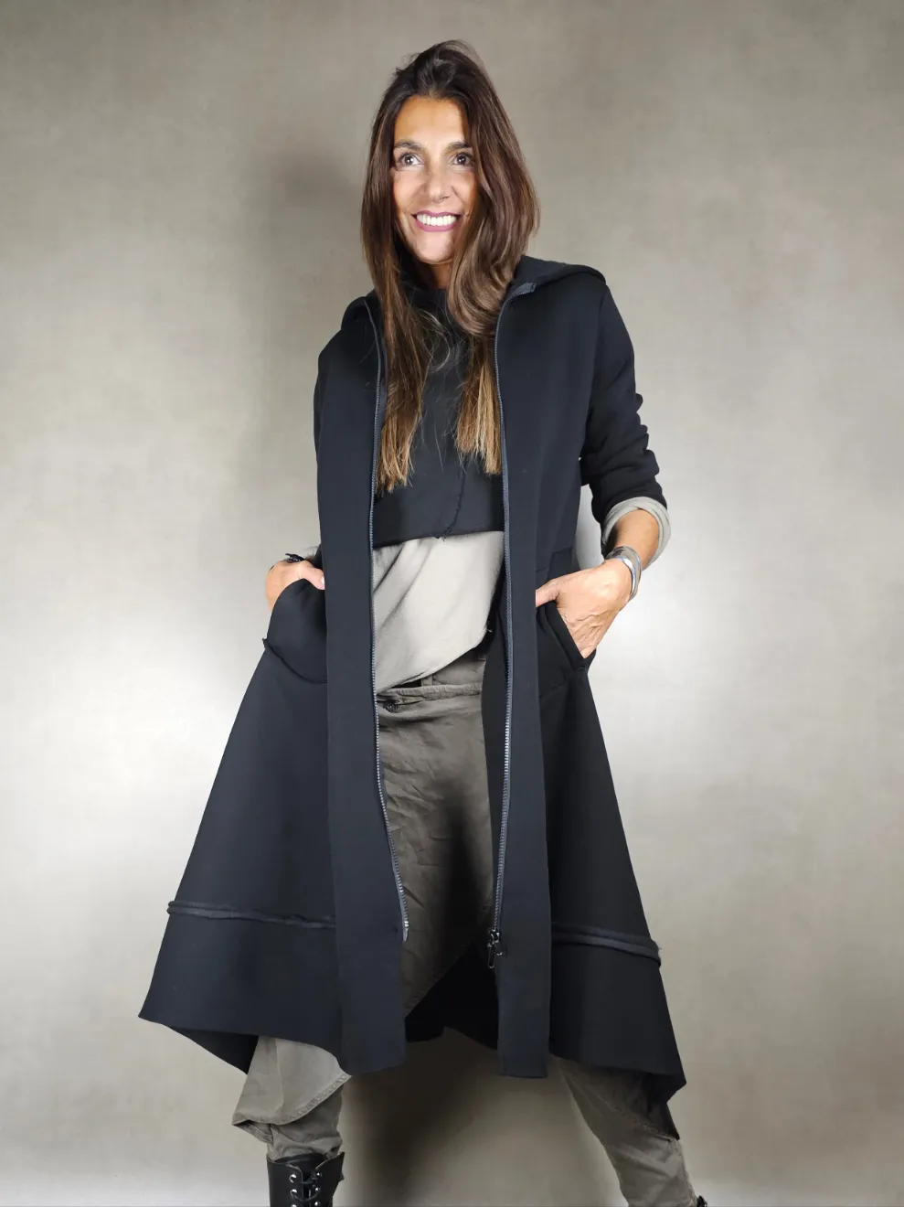 cappotto neoprene cappuccio 100co