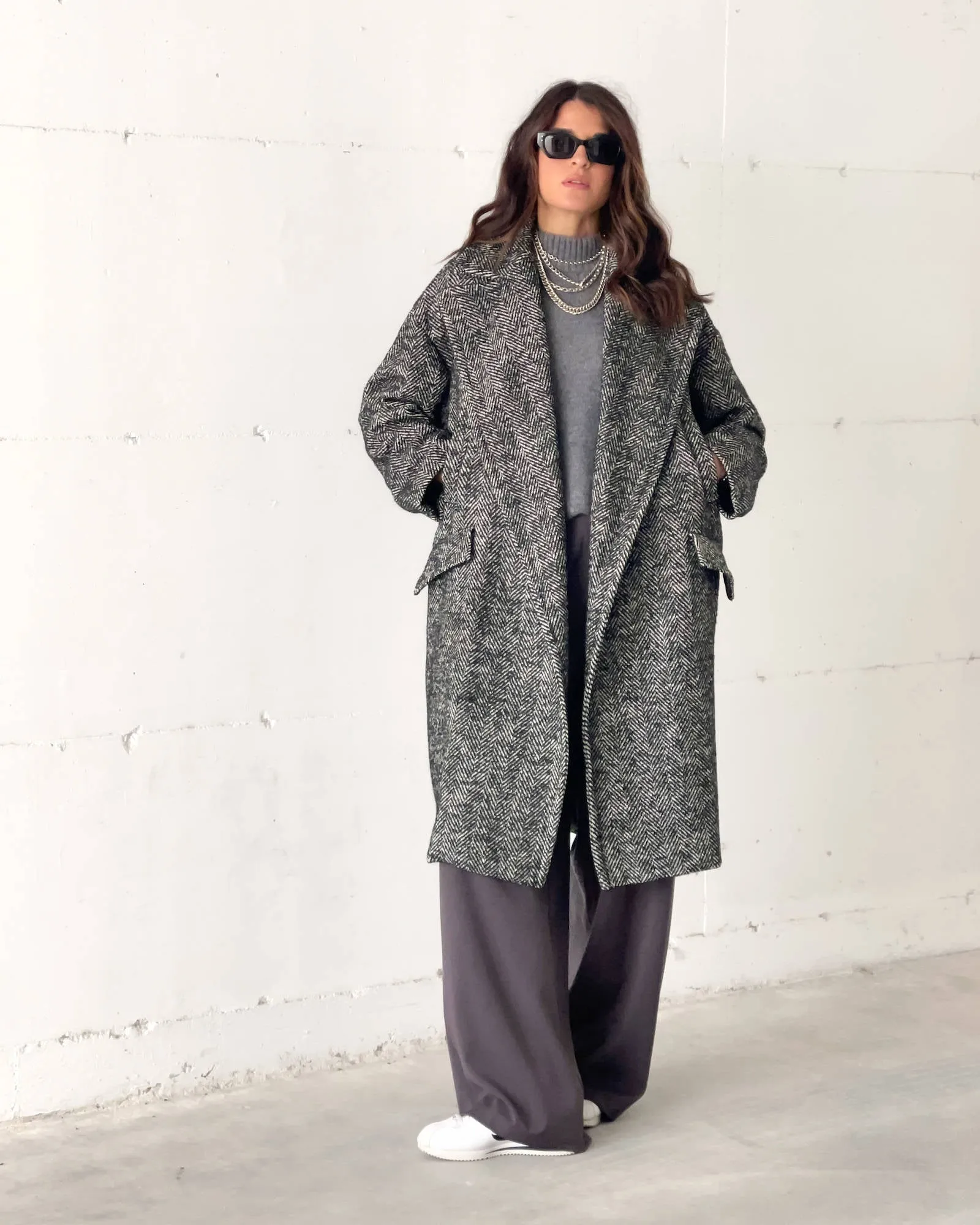 CAPPOTTO OVER SPINATO MIRANDA NERO